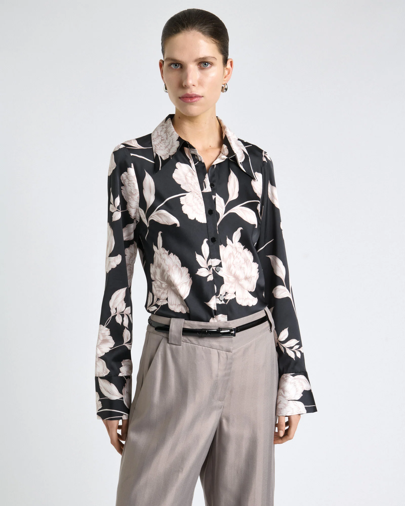 Black Rose Satin Shirt