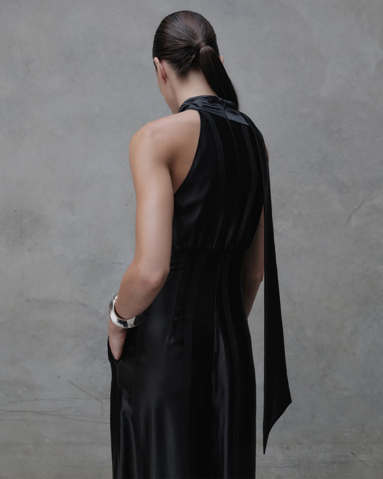 Satin Acetate Halter Jumpsuit