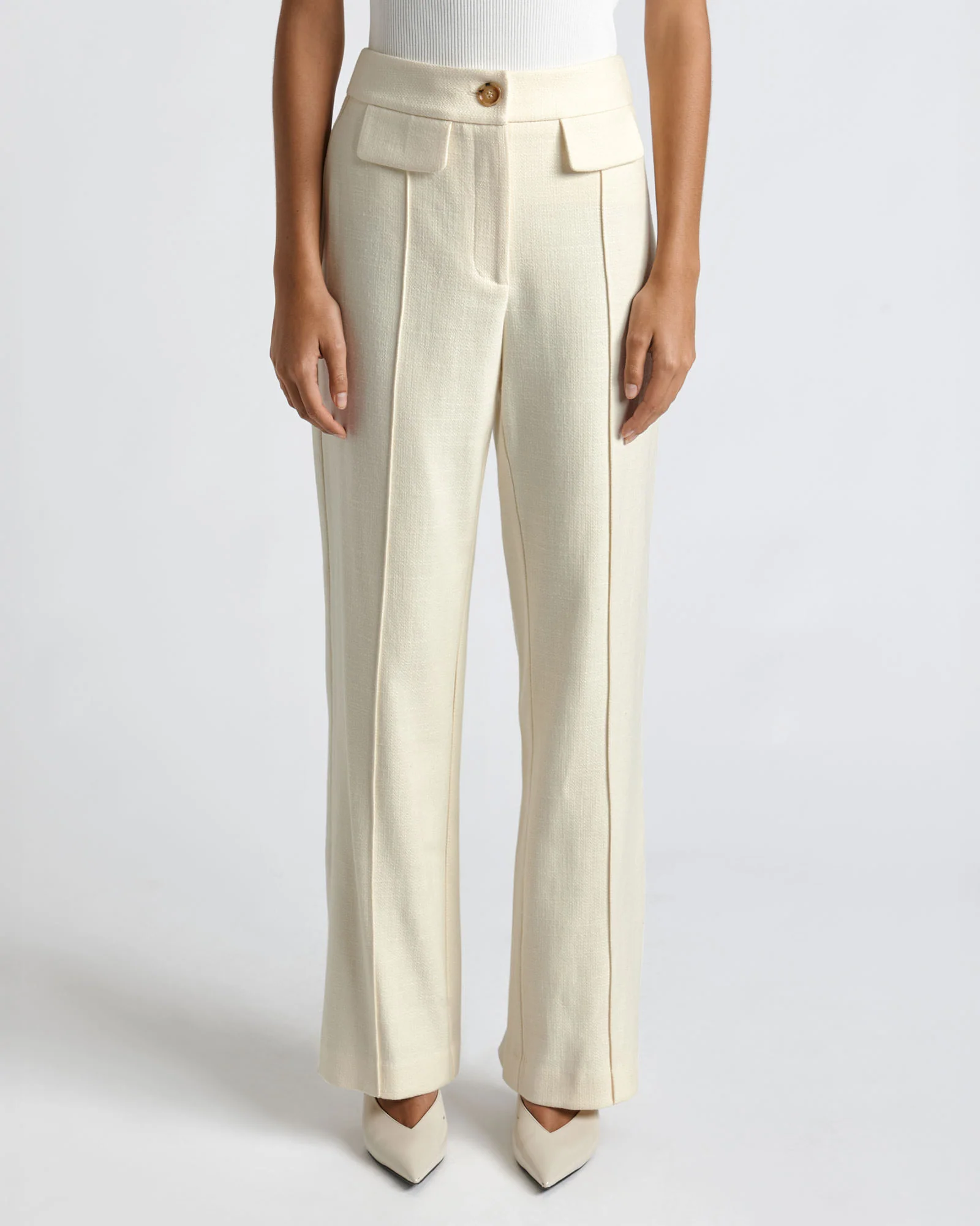 Herringbone Wide Leg Pant
