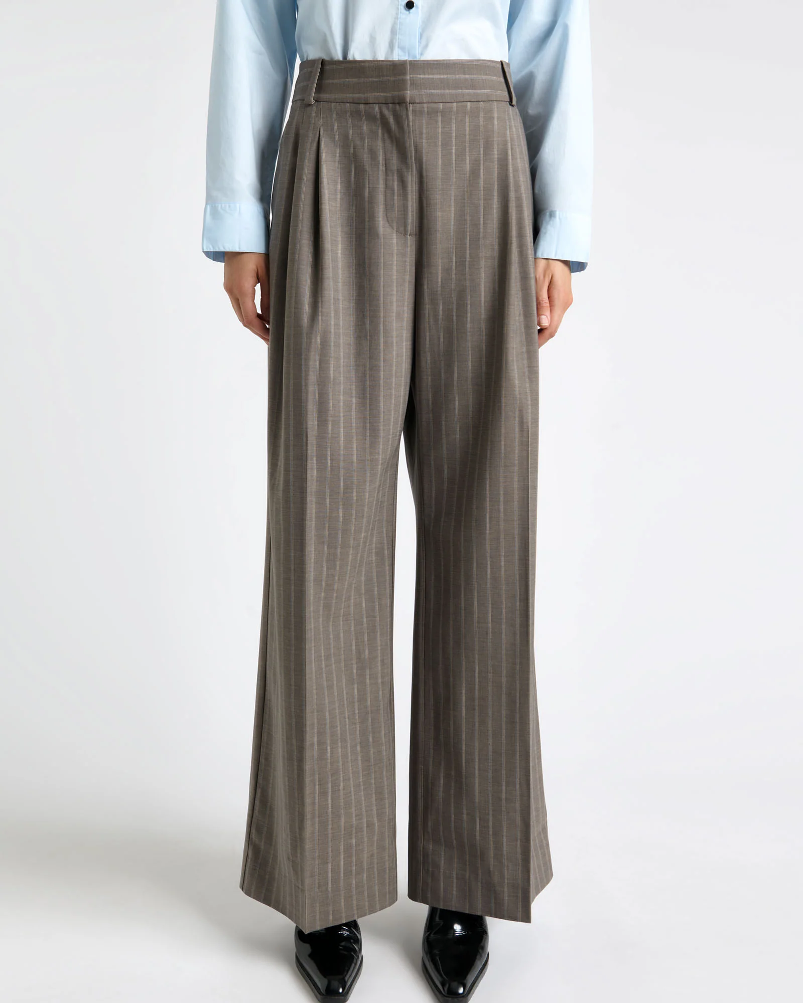 European Stripe Pleated Pant