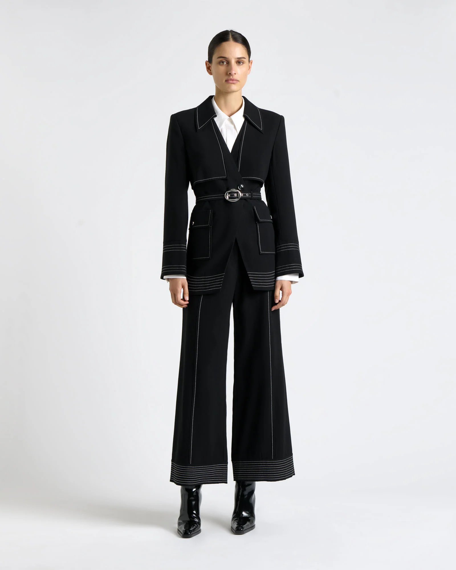 Contrast Stitched Jacket