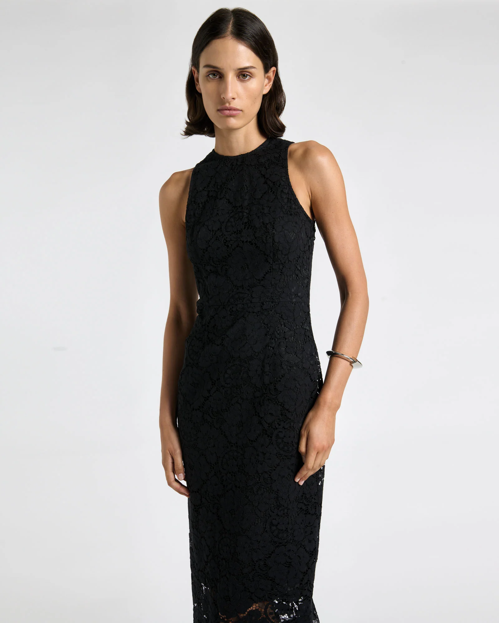 Paisley Rose Lace Column Dress