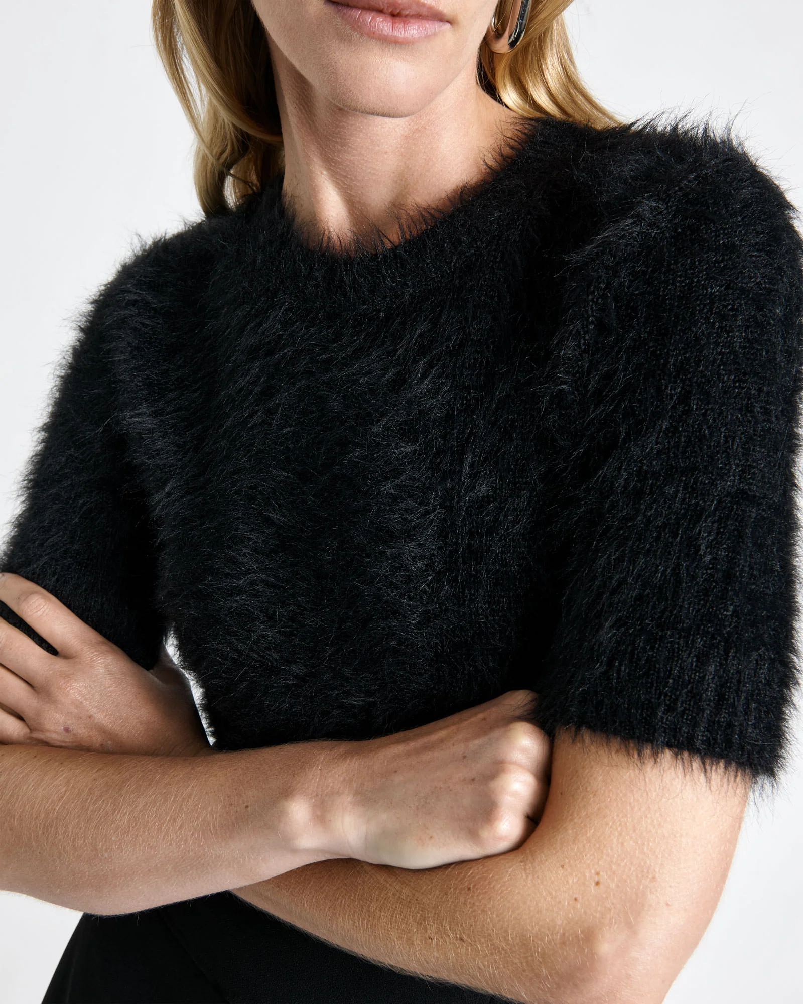 Fluffy Short Sleeve Knit