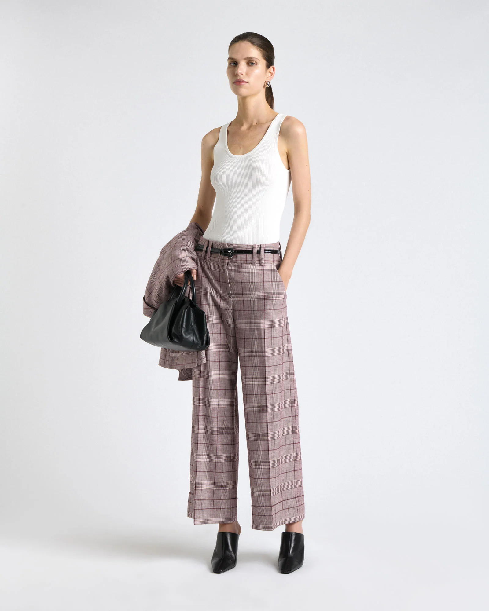 Prince of Wales Check Cropped Flared Pant