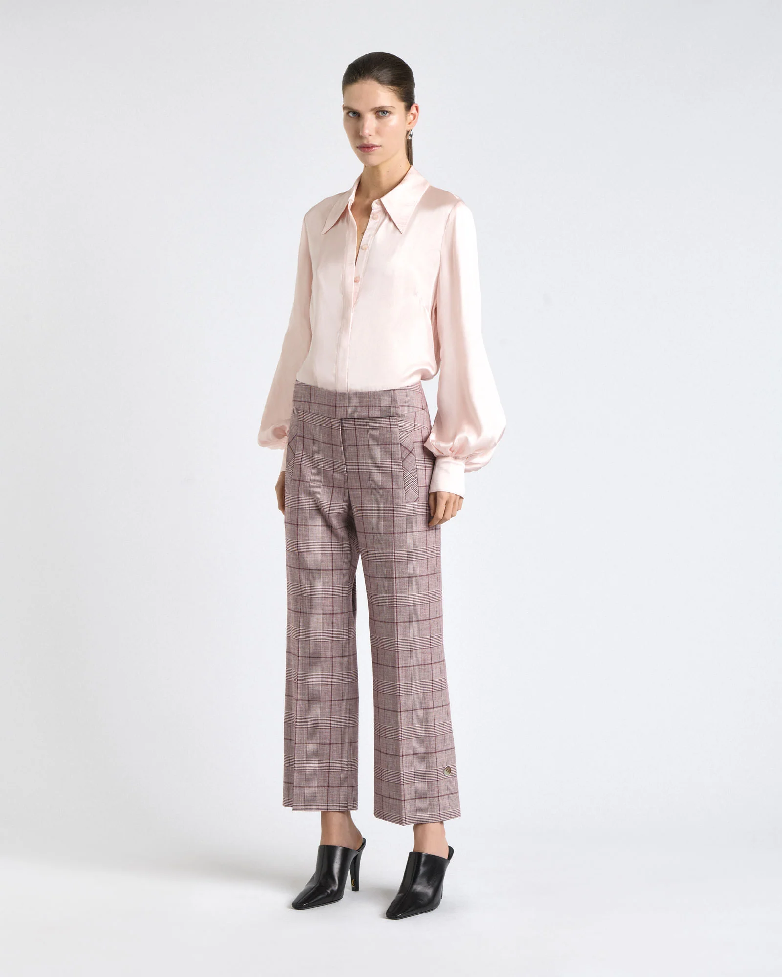 Prince of Wales Check Cropped Cuffed Pant