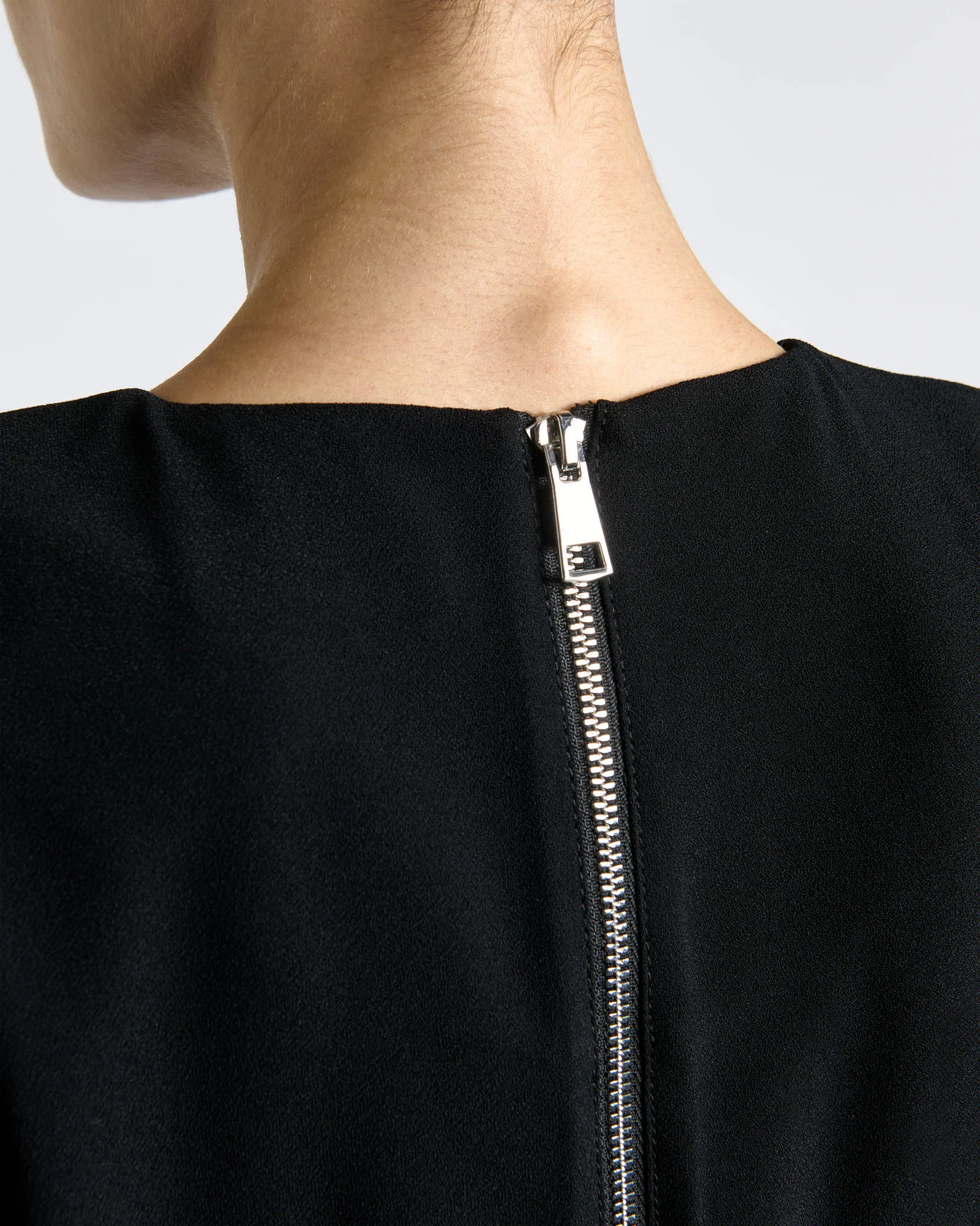 Recycled Crepe Tipped Sleeve Mini Dress