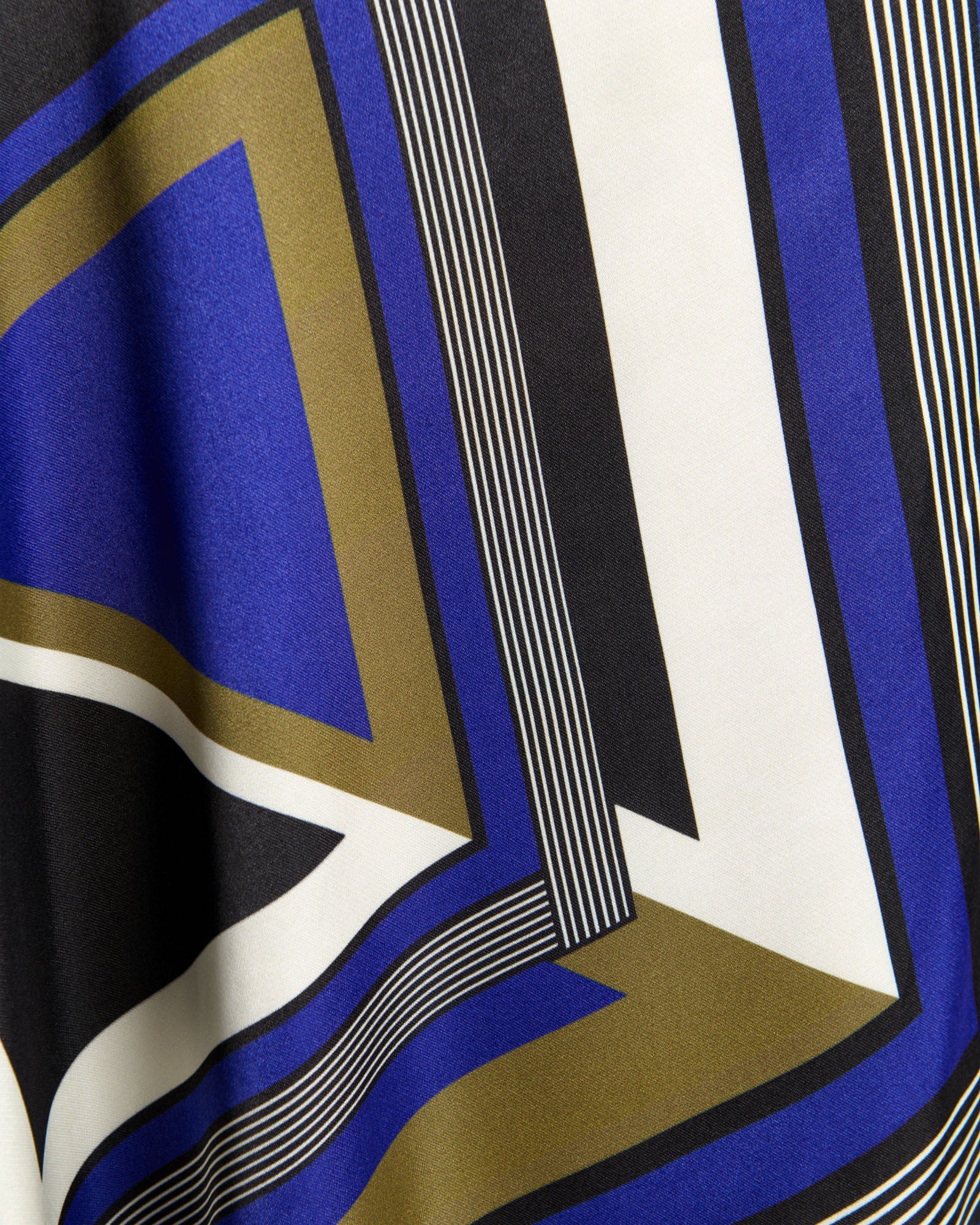 Cobalt Tile Draped Neck Asymmetric Dress