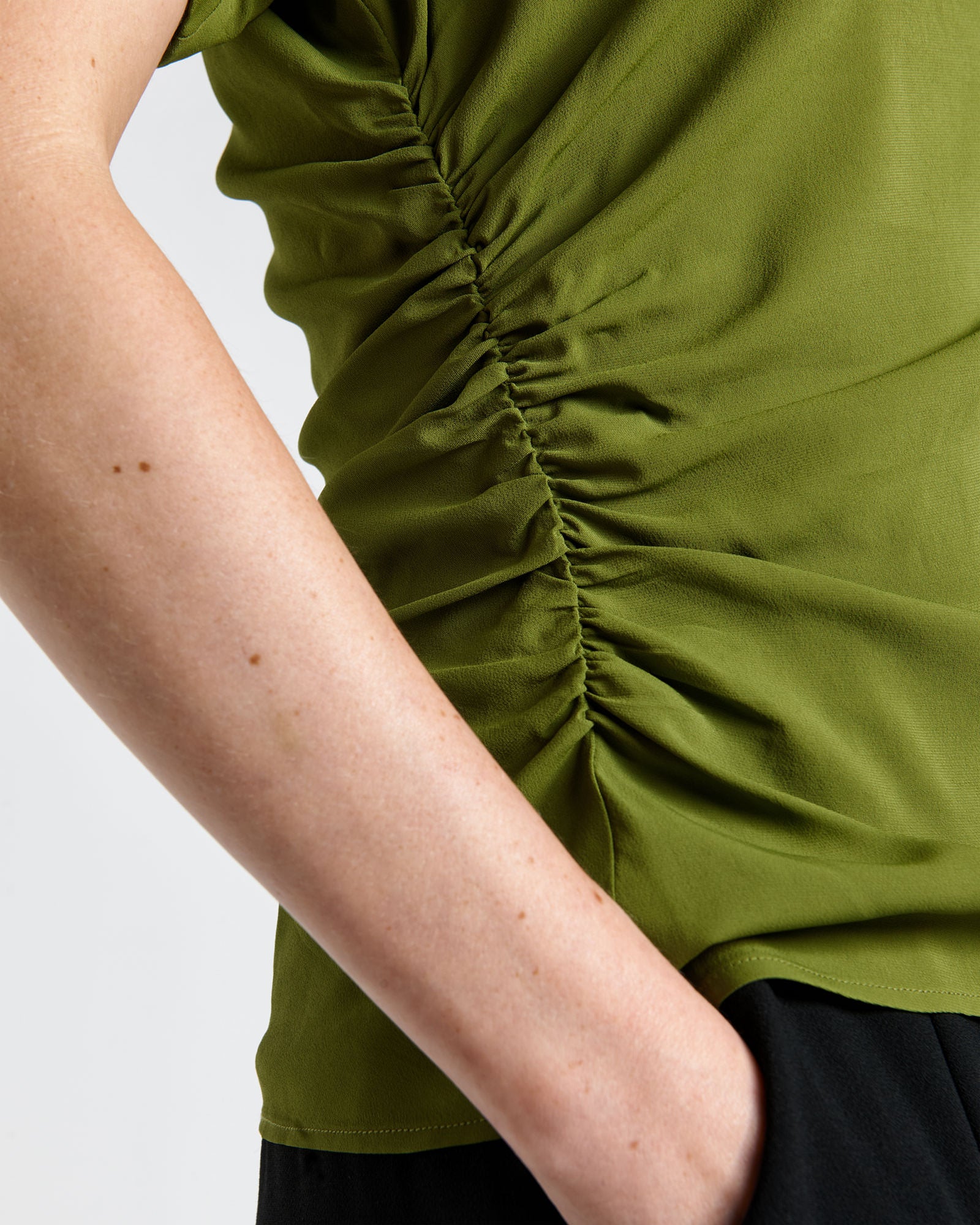 Soft Viscose Draped Fold Neck Top