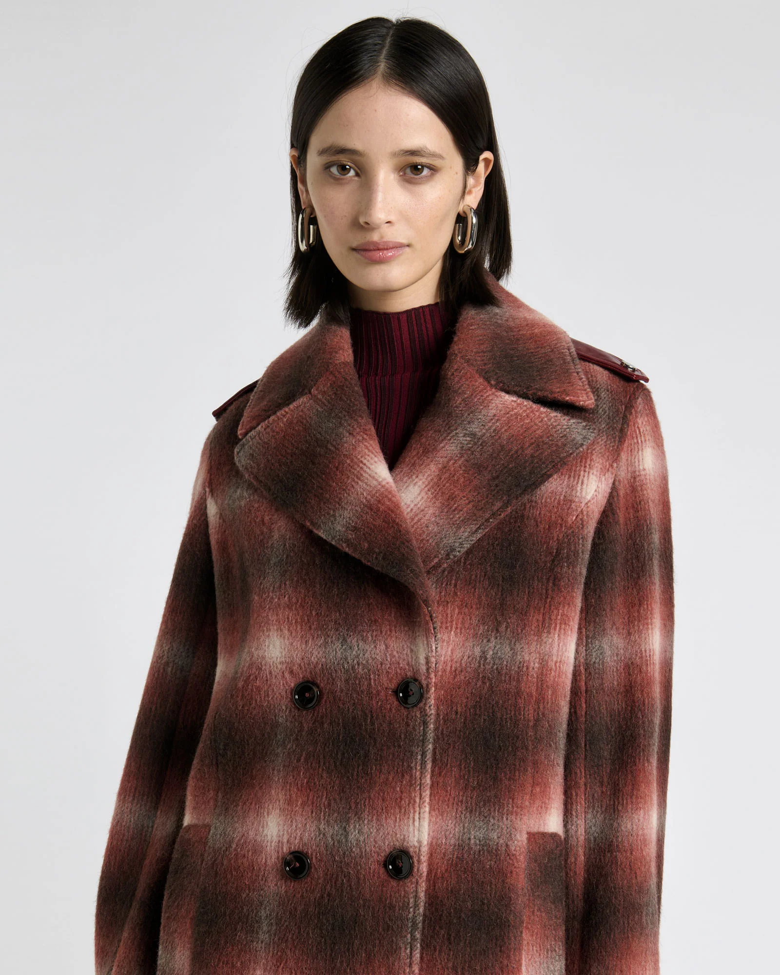 Italian Brushed Wool Double Breasted Coat