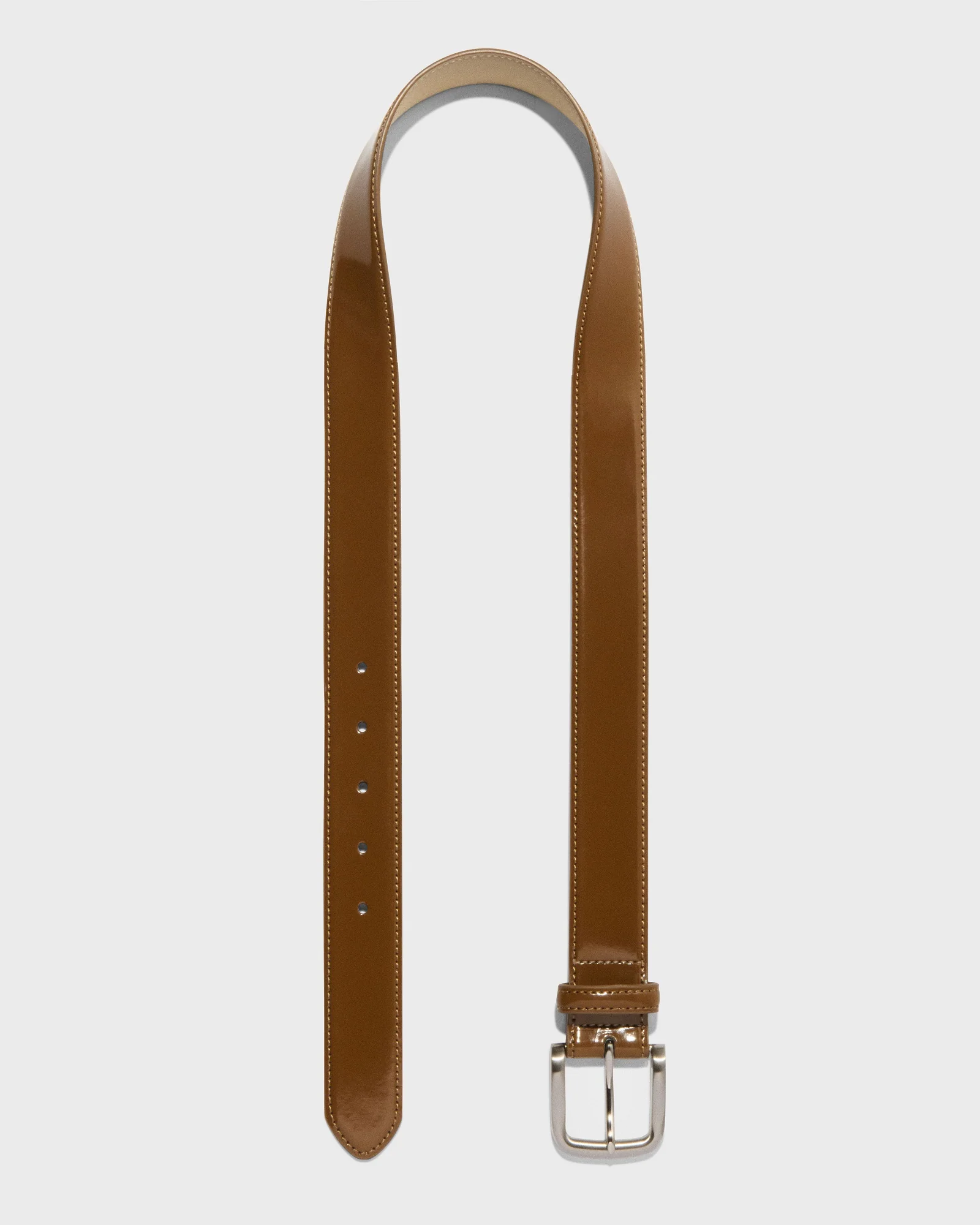 Toffee Patent Leather Wide Belt