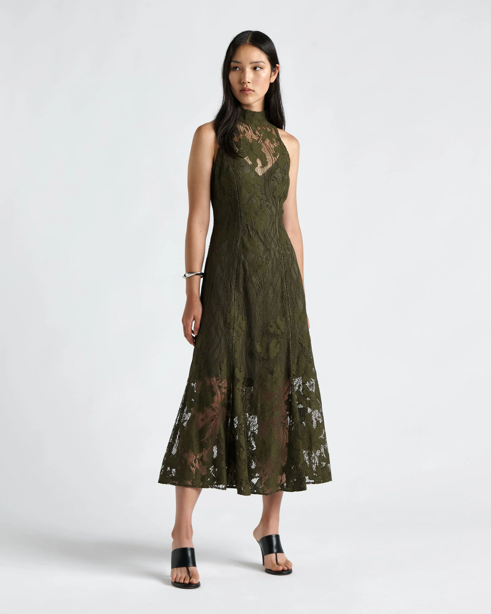 Chantilly Lace Halter Midi Dress