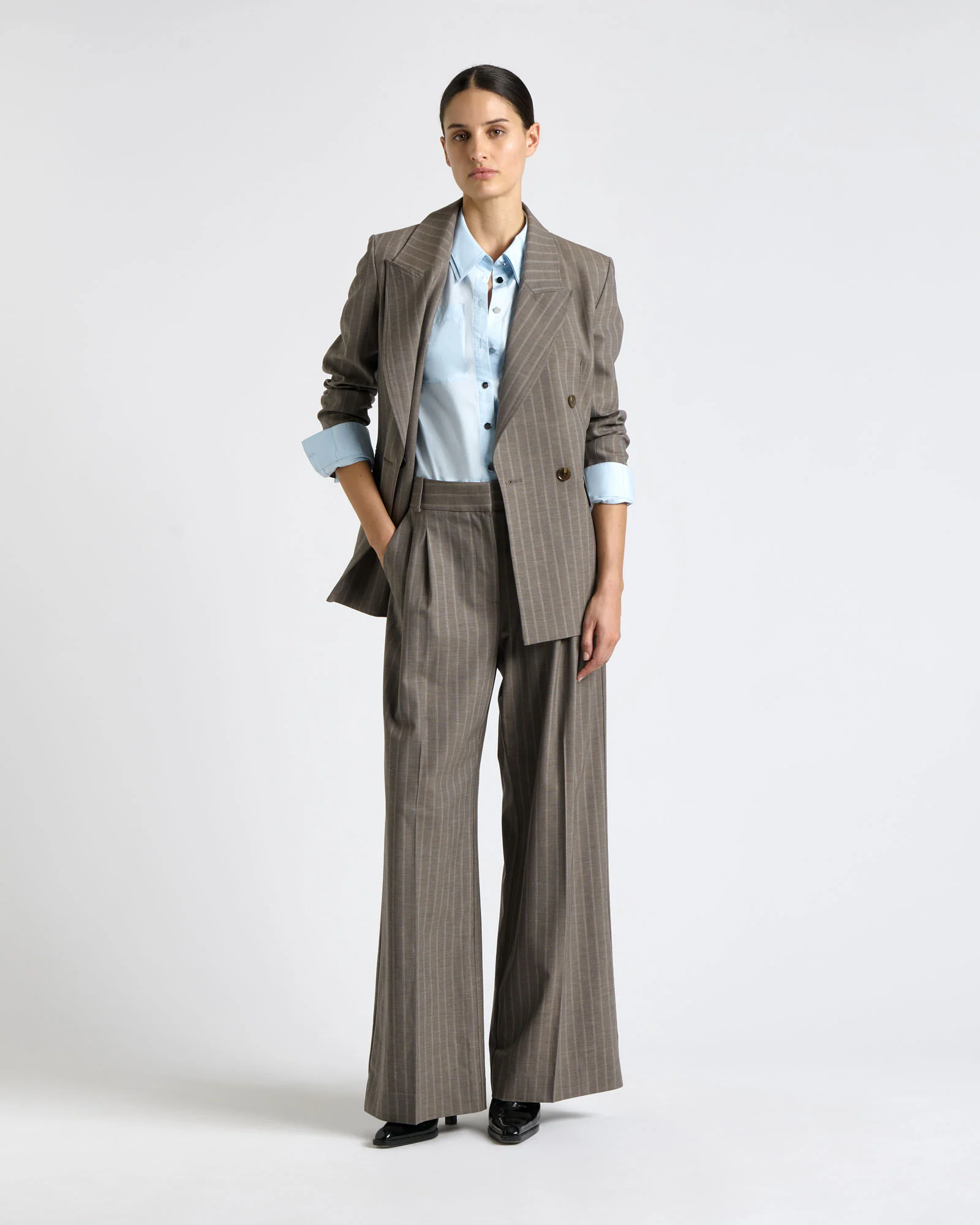 European Stripe Pleated Pant
