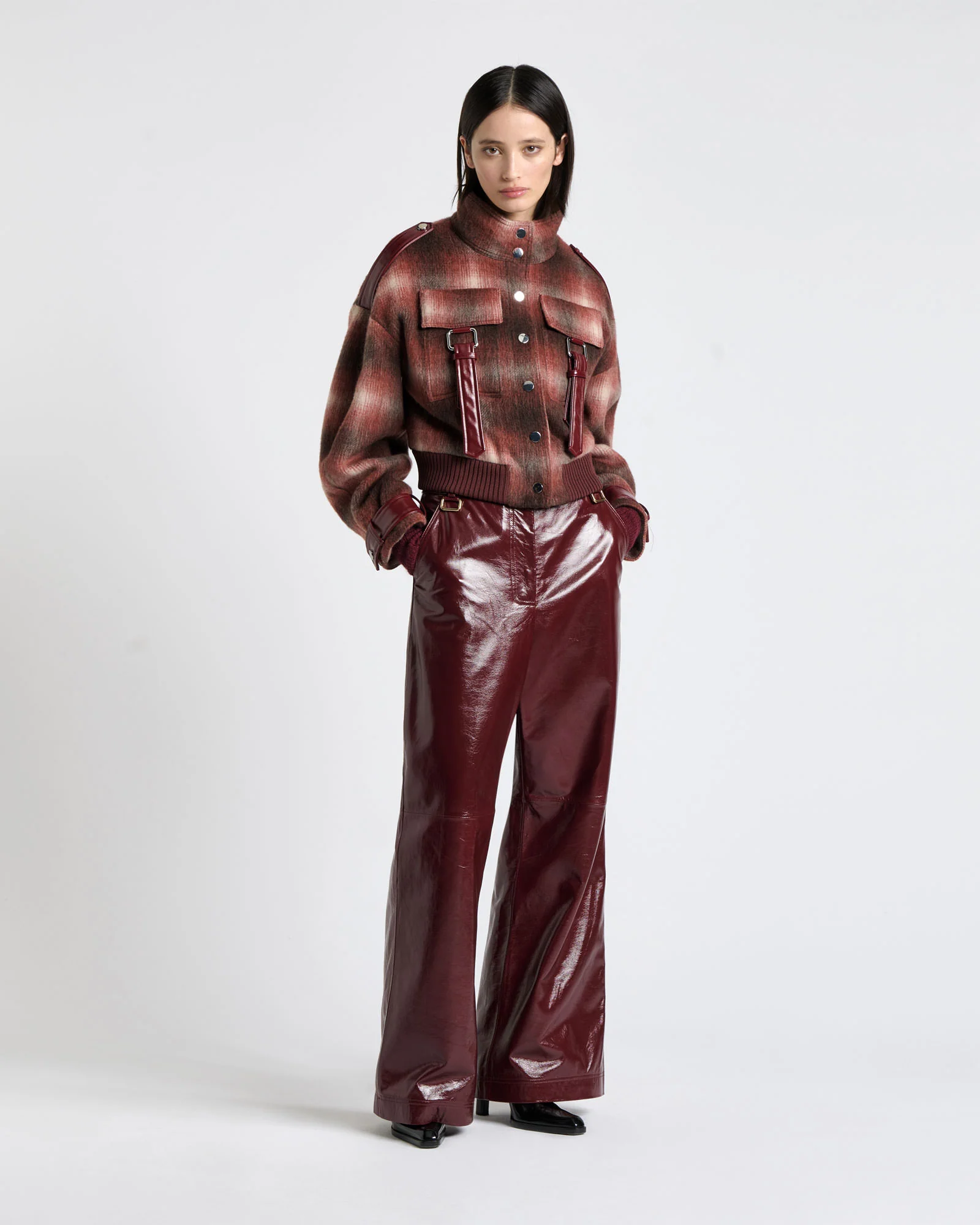 Italian Brushed Wool Checked Jacket