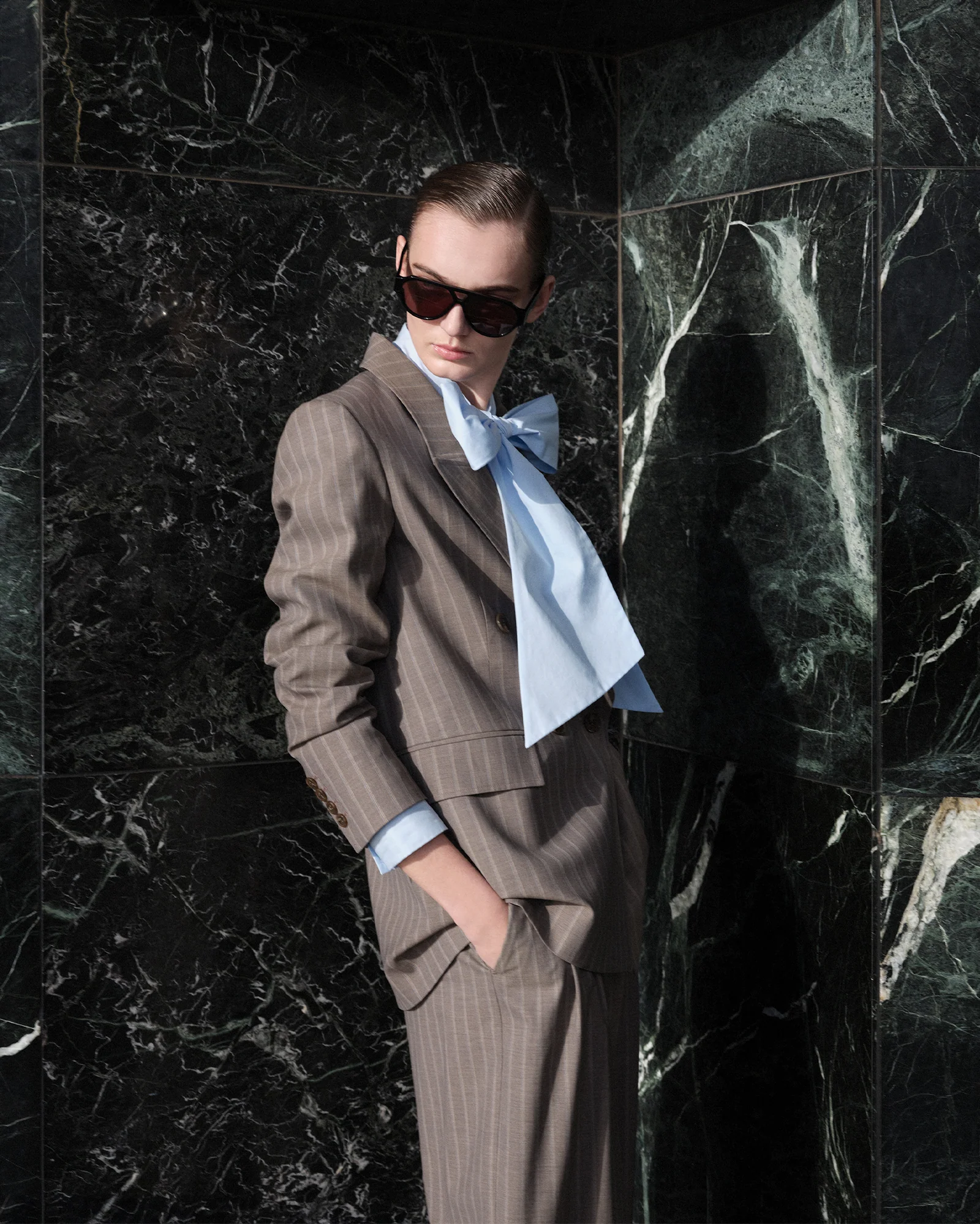 Good Earth Cotton Tie Neck Blouse