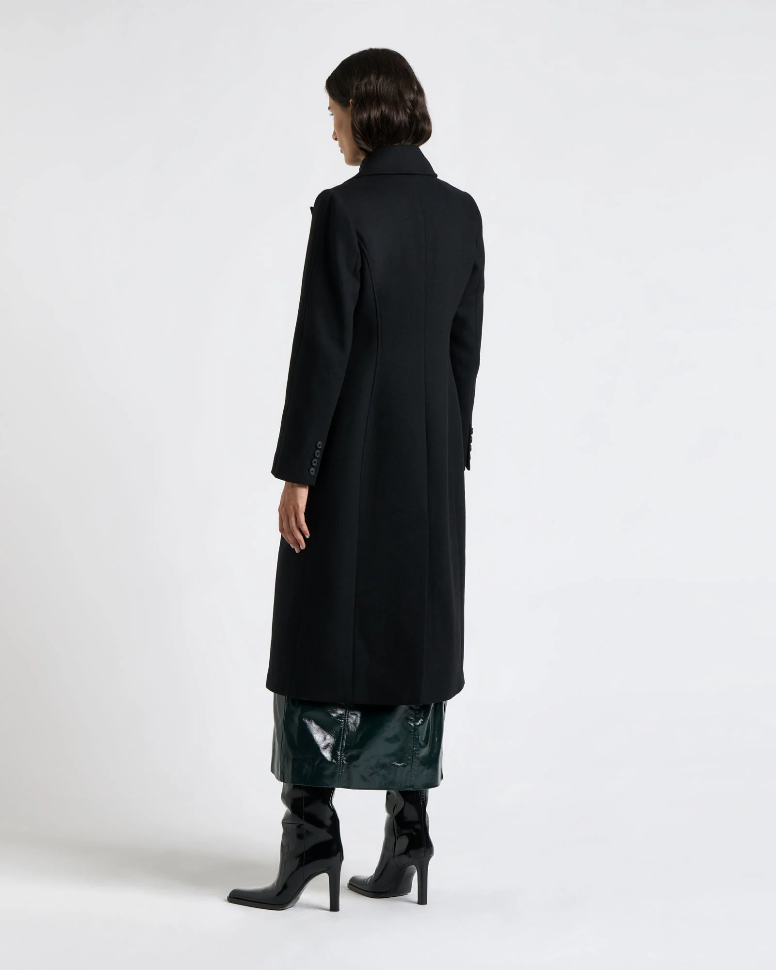 Italian Wool Military Hourglass Coat