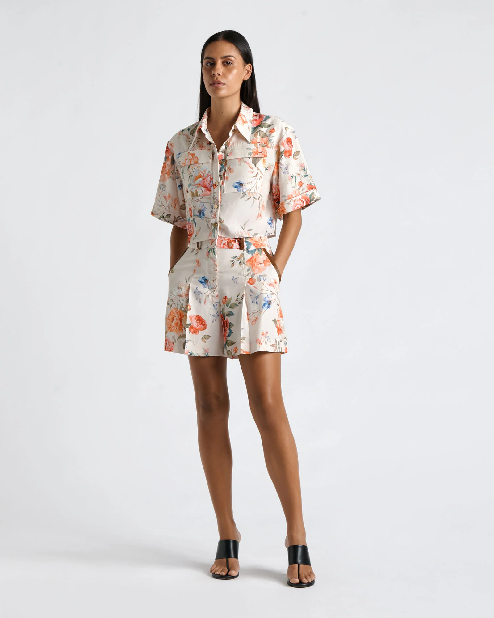 Peony Garden Cropped Shirt