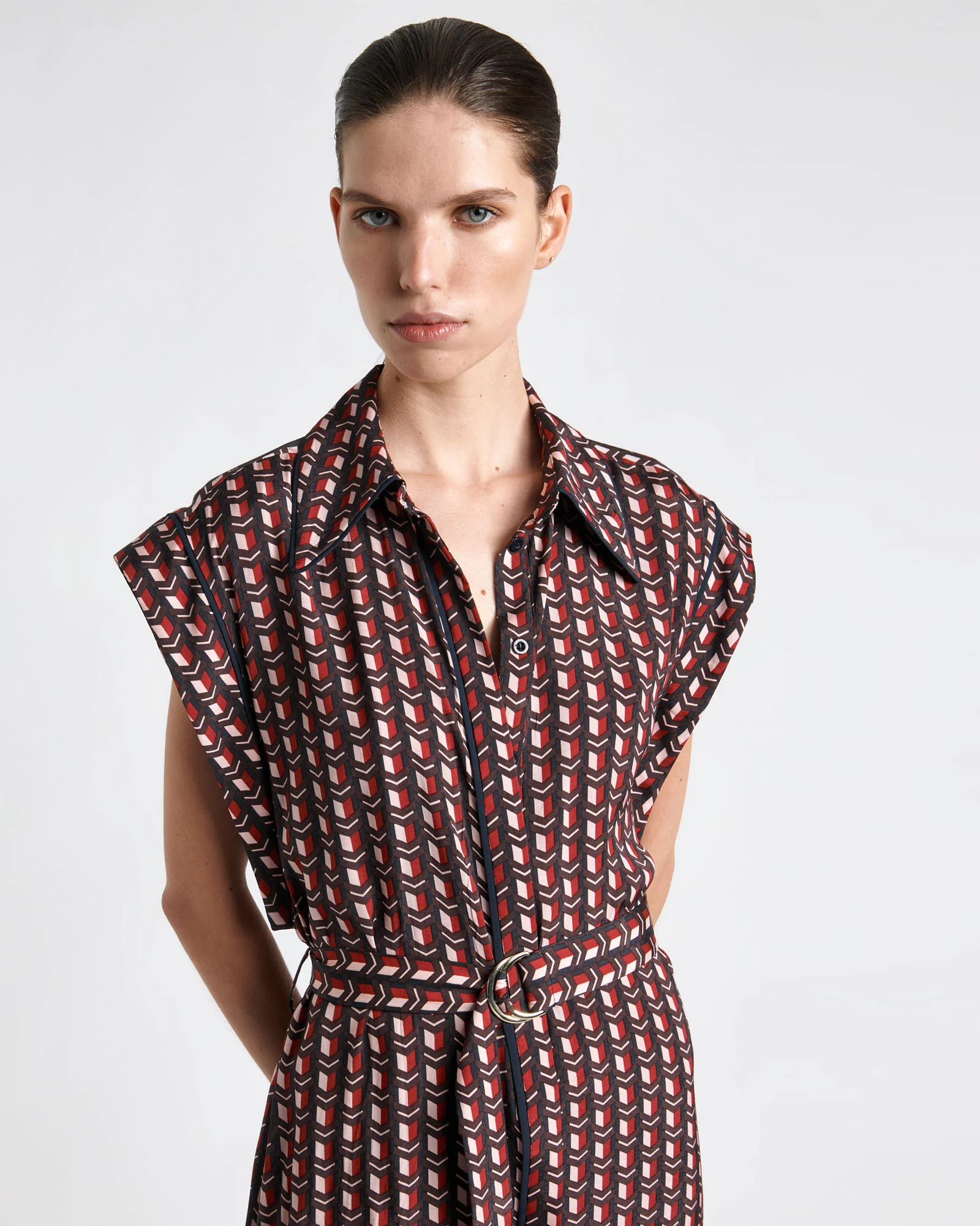 Mosaic Geo Twill Shirtdress