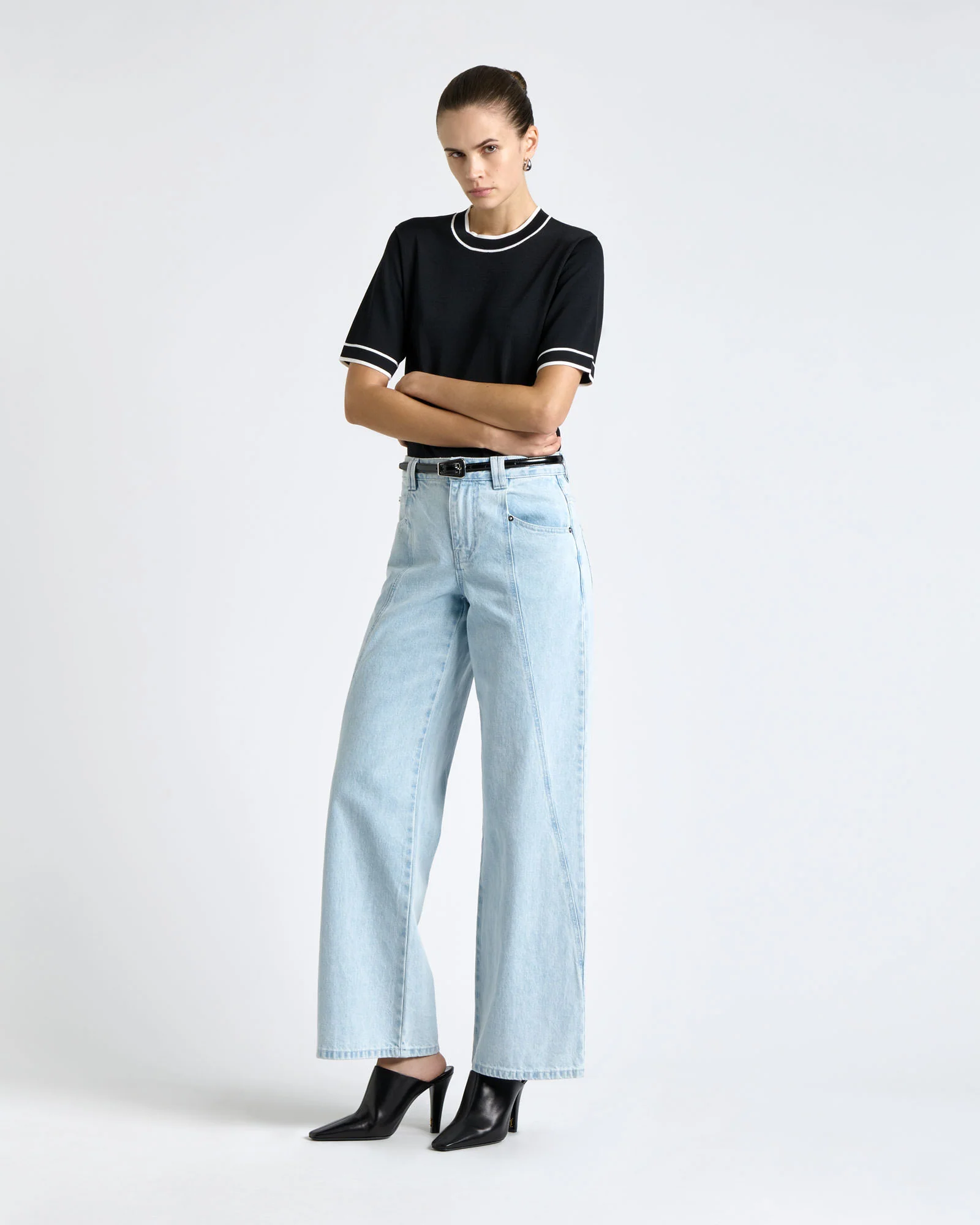 Knitted Tee with Contrast Tipping