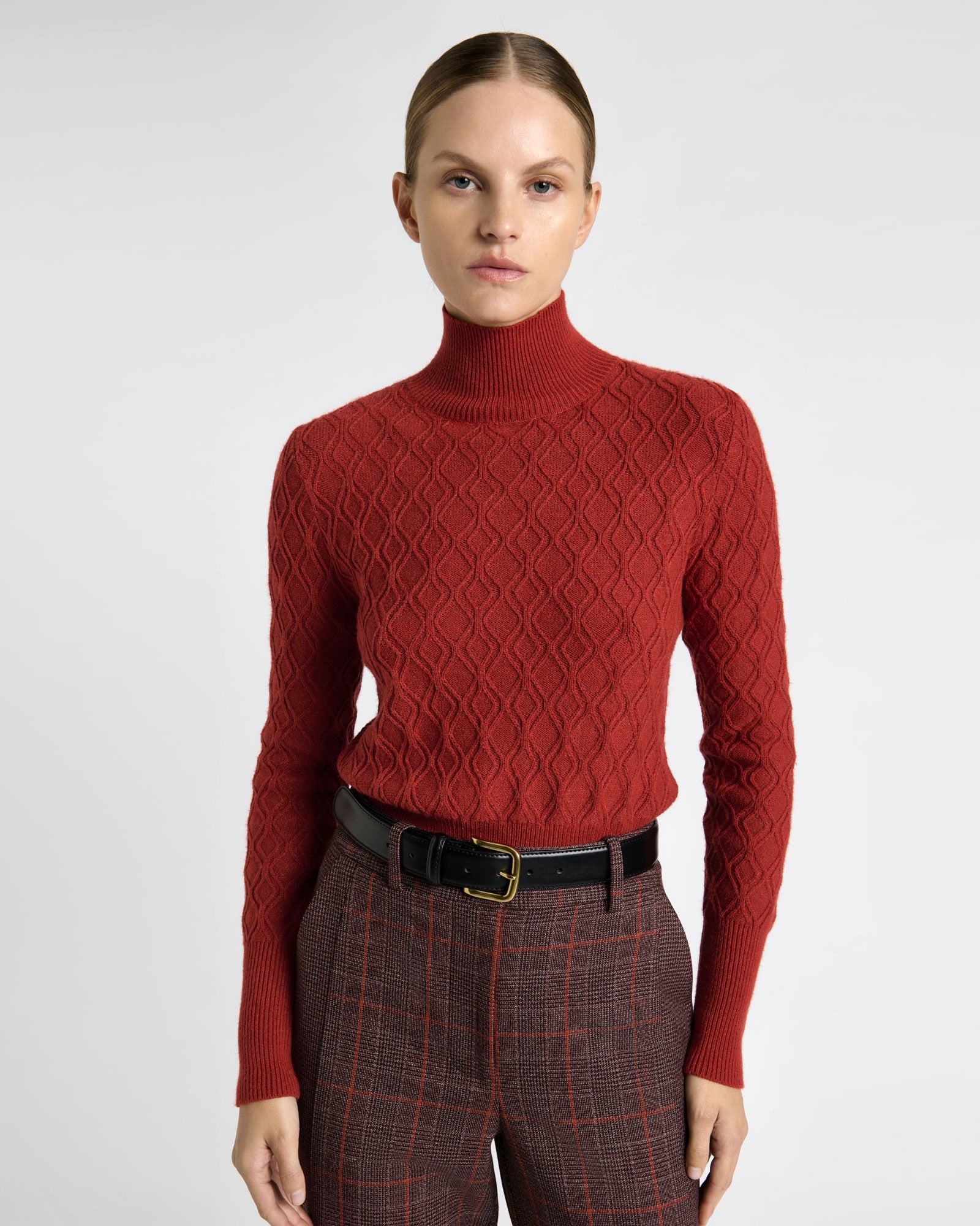 Textured Funnel Neck Sweater