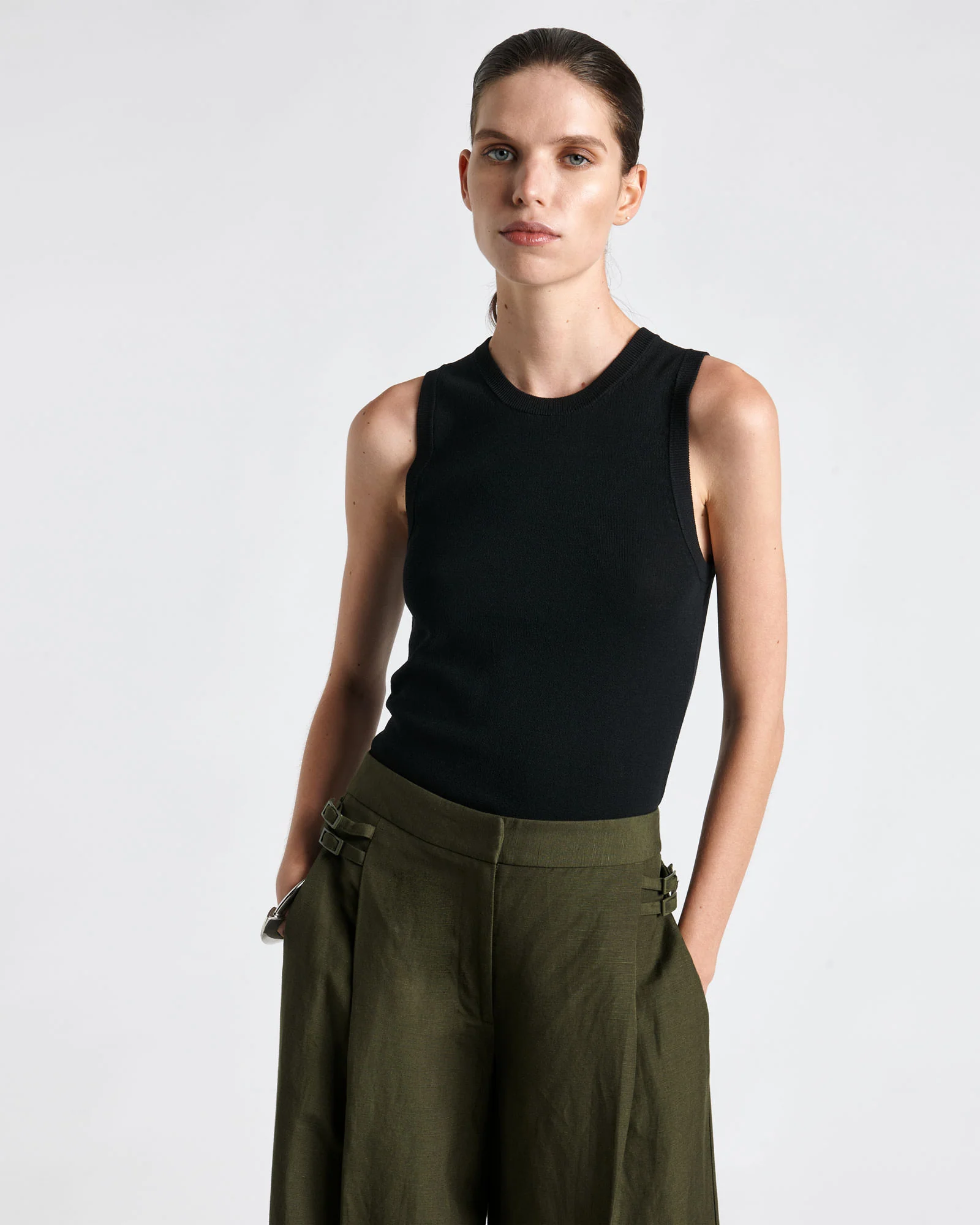 Drapey Crepe Knitted Tank