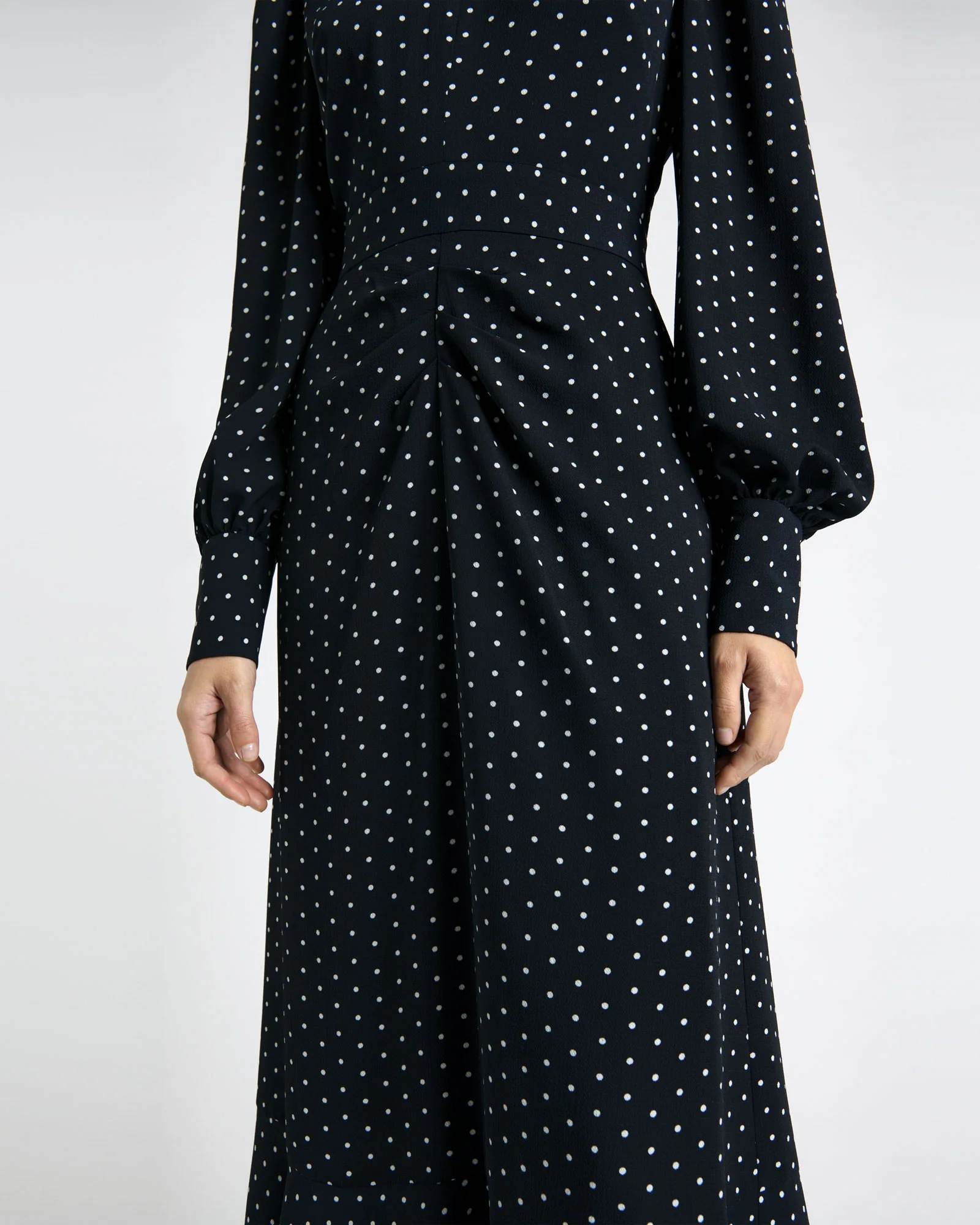 Textured Georgette Spot Midi Dress