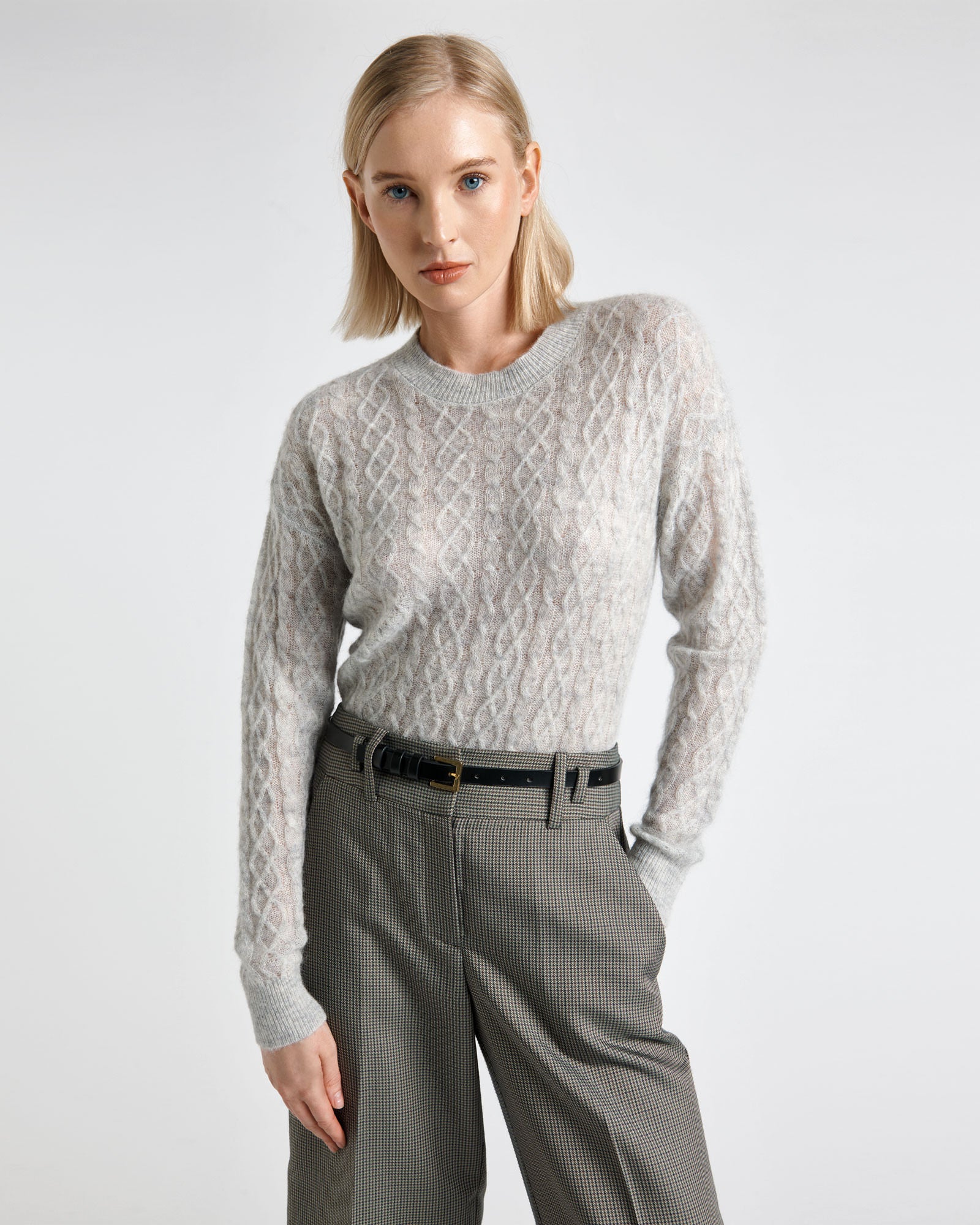 Alpaca Merino Blend Cable Sweater