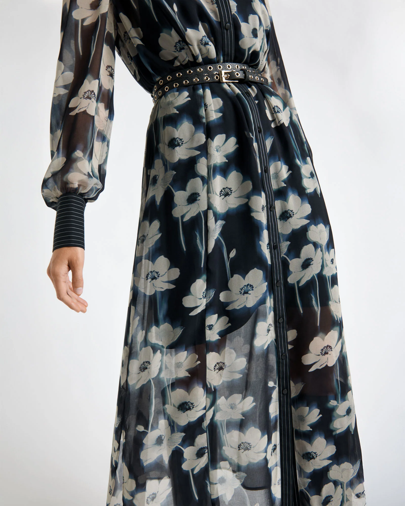 Falling Floral Shirt Dress