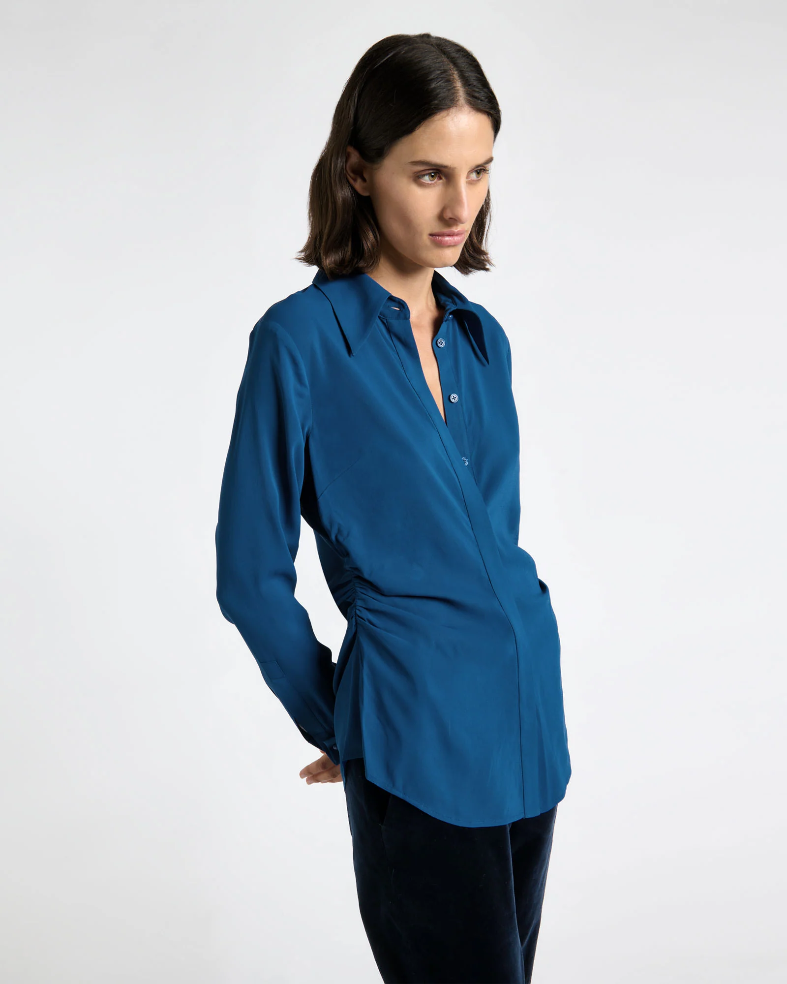 Soft Viscose Ruched Shirt