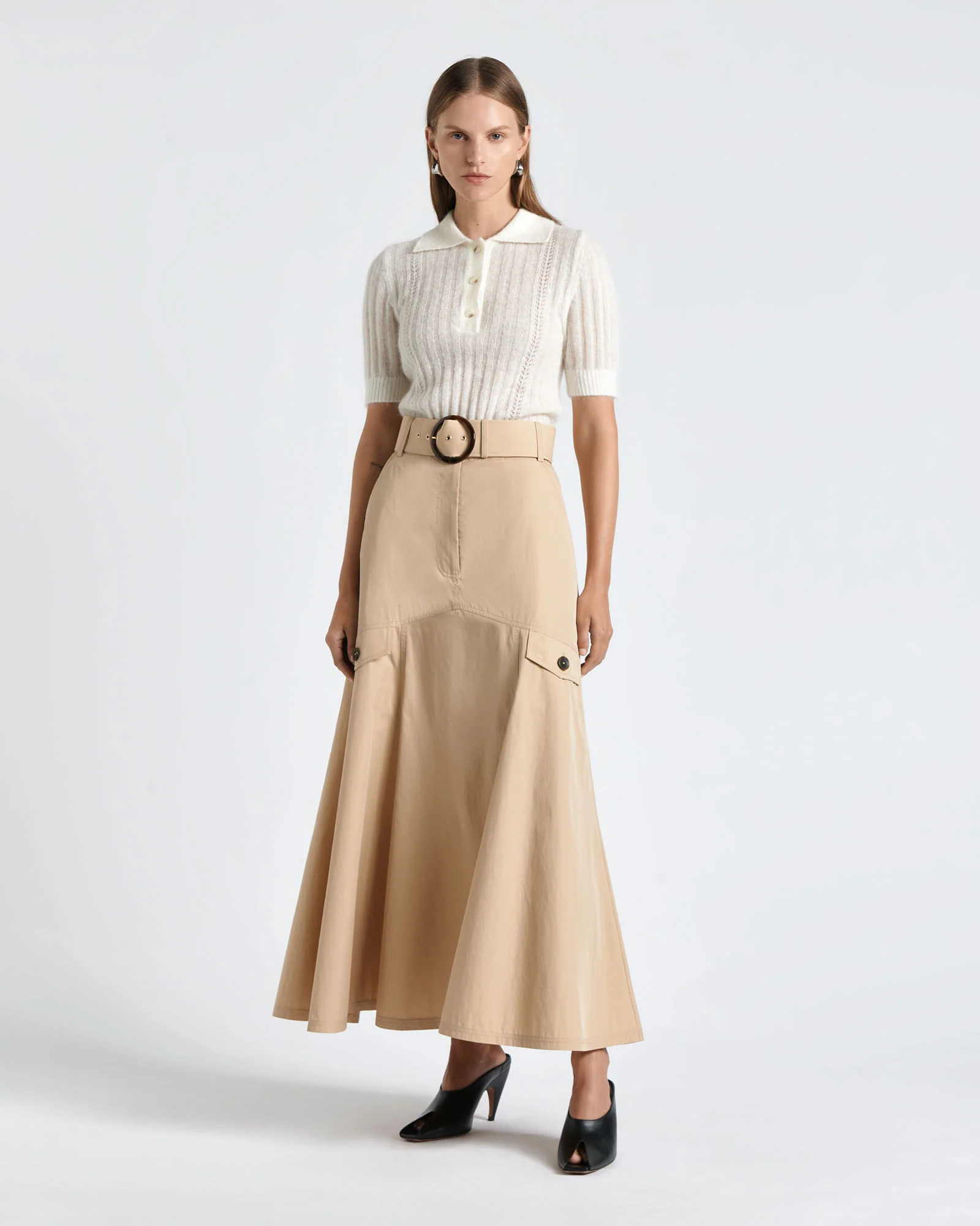 Cotton Twill Maxi Skirt