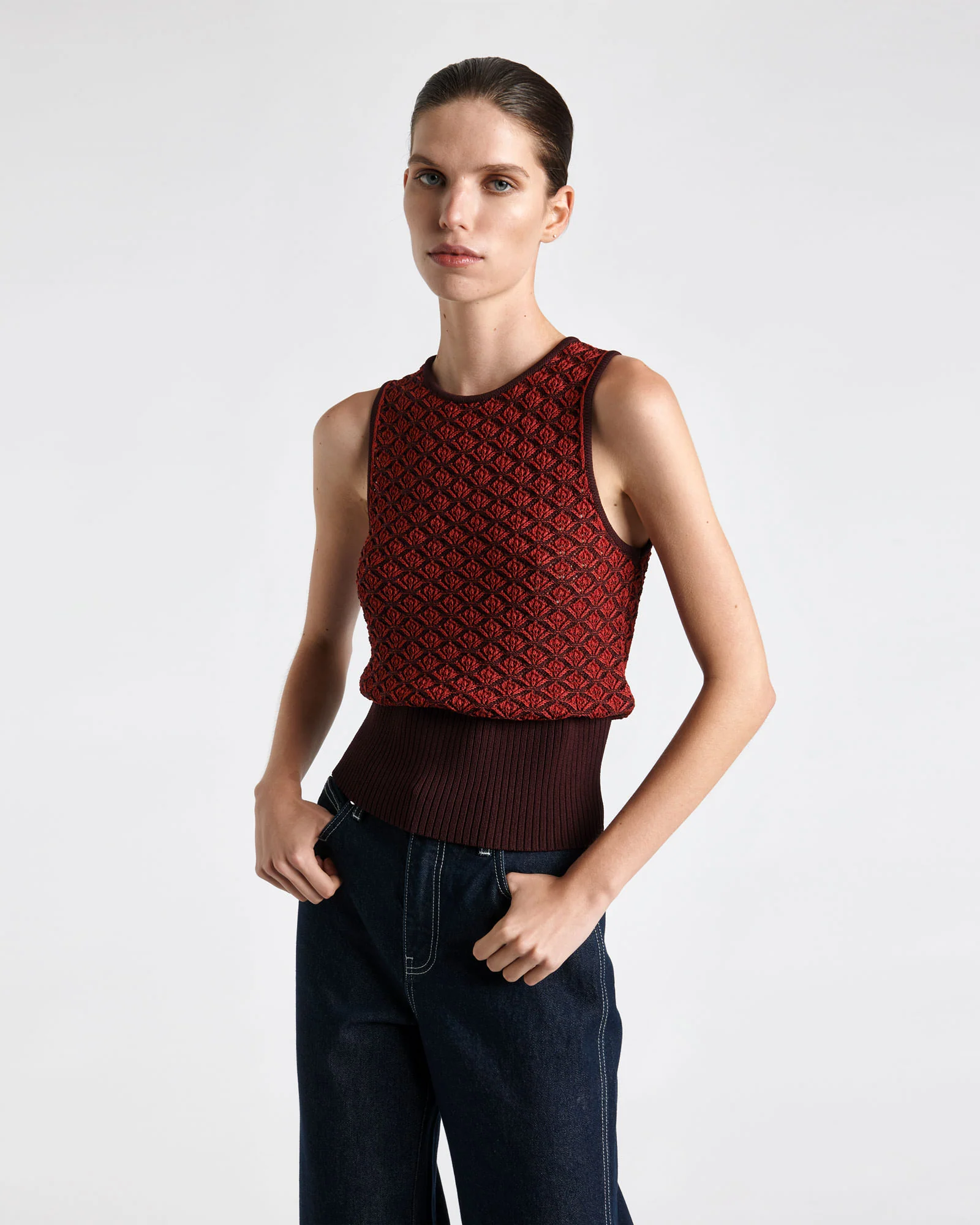 Diamond Pattern Knit Tank