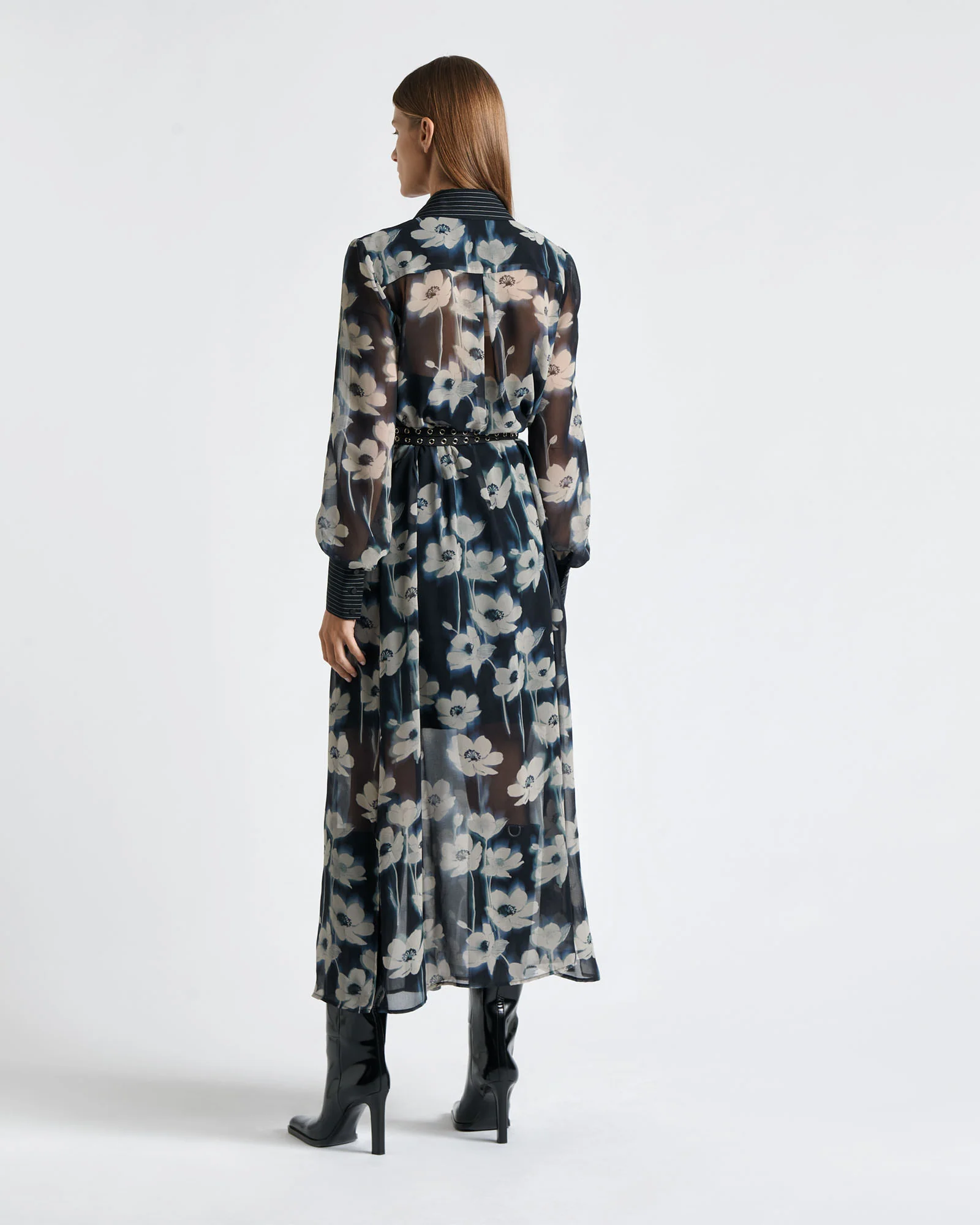 Falling Floral Shirt Dress