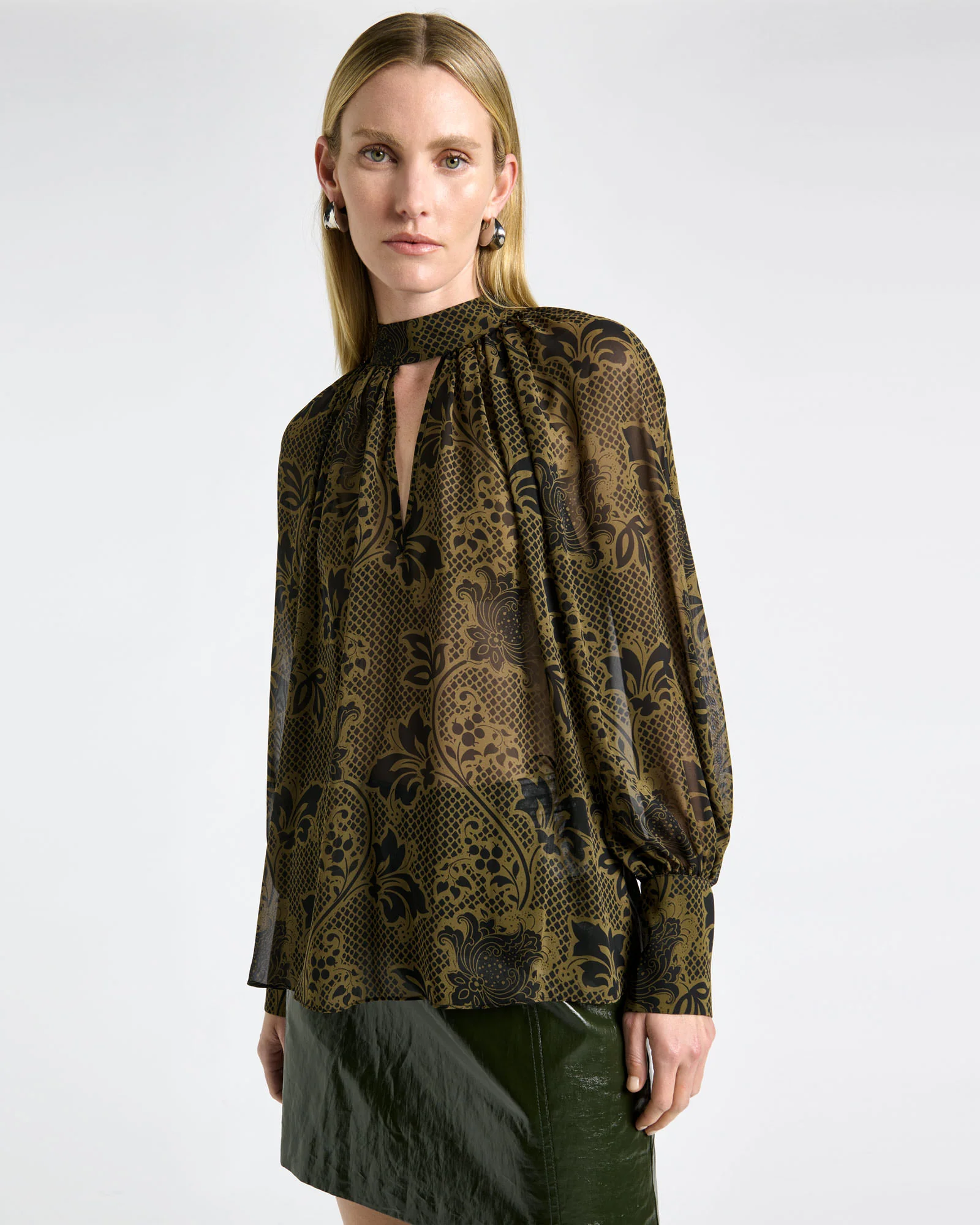 Lattice Chintz Floral Blouse