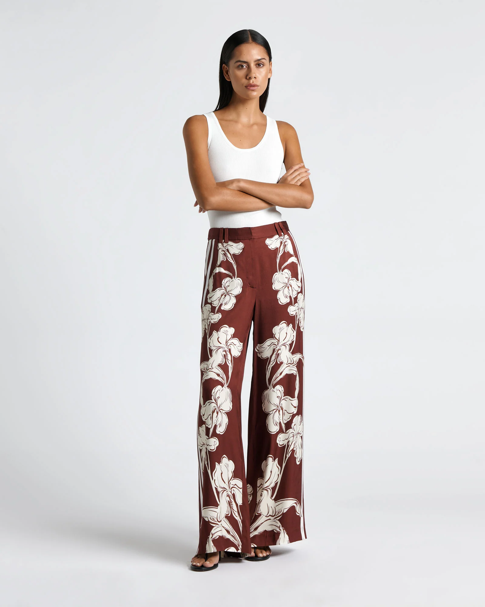 Burgundy Iris Wide Leg Pant