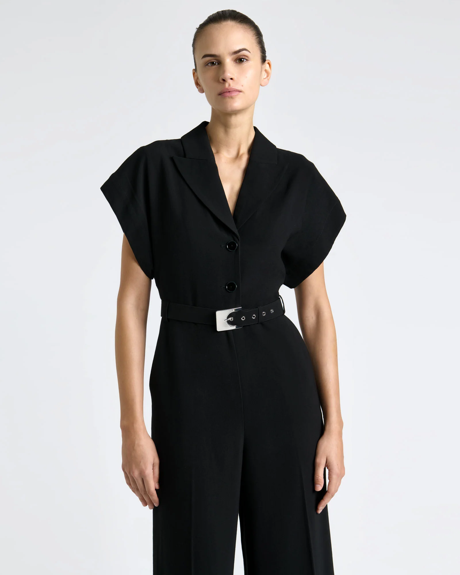 Viscose Twill Wide Leg Jumpsuit