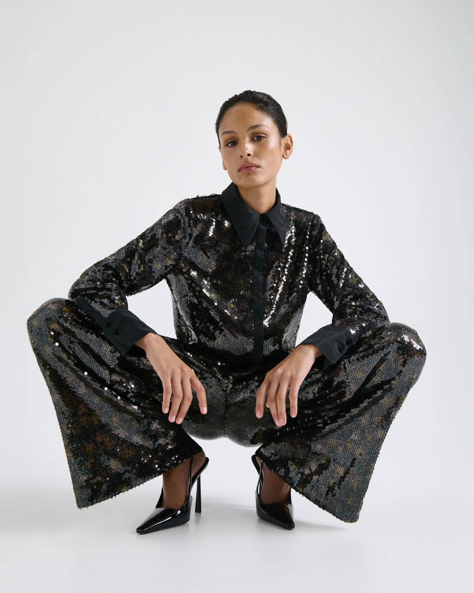 Floral Printed Sequin Pant