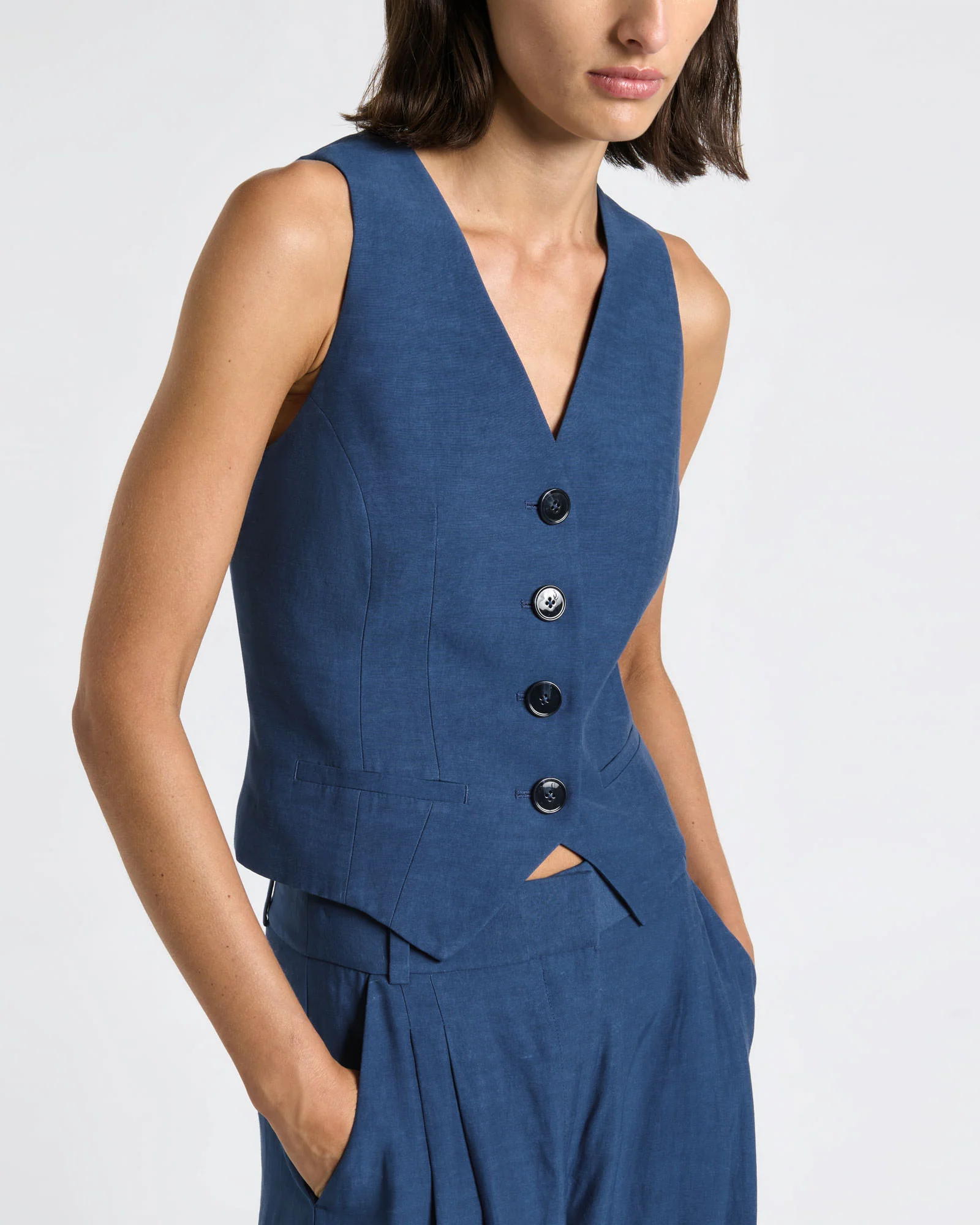 Viscose Linen Waistcoat