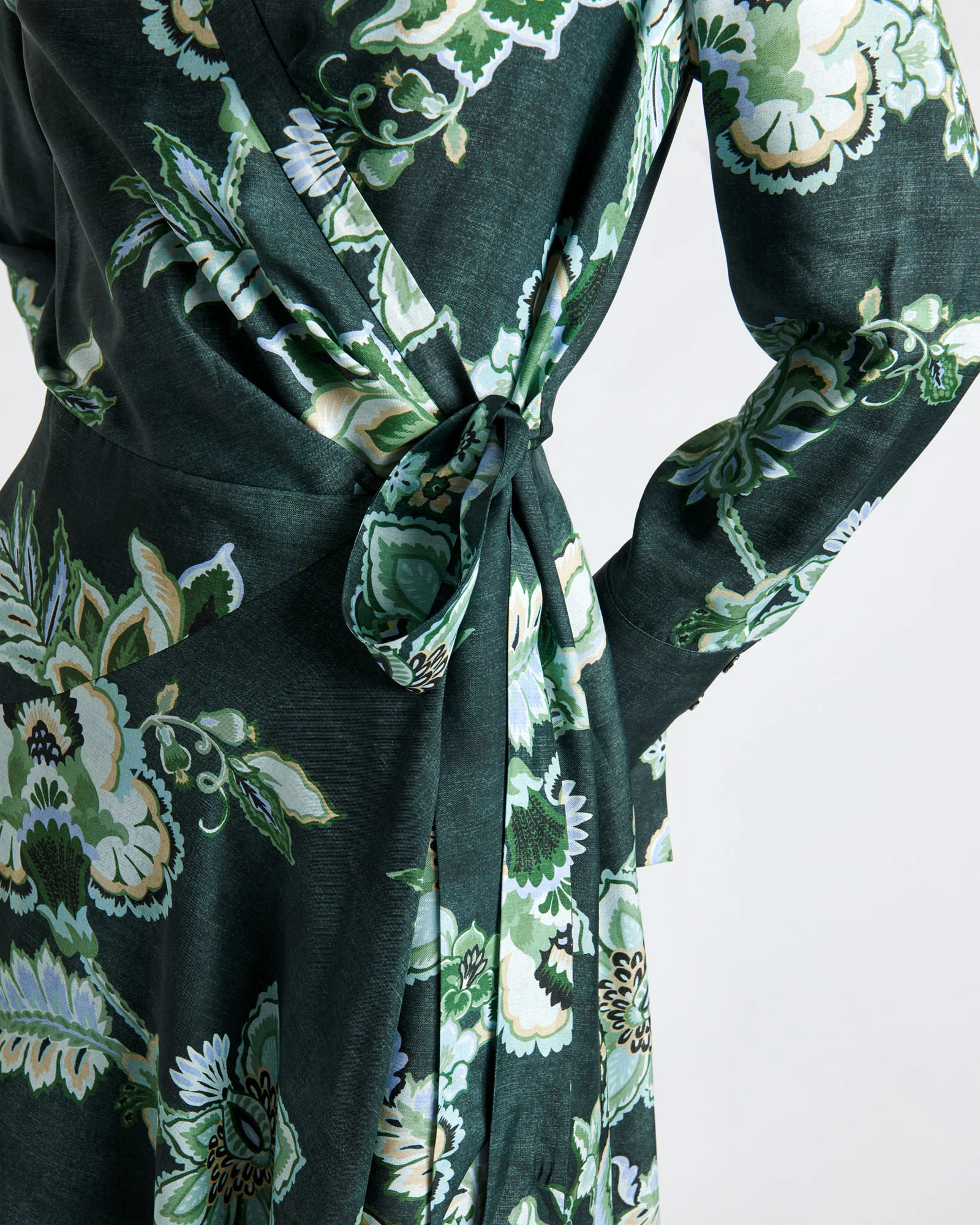Chintz Laurel Viscose Silk Blend Wrap Dress