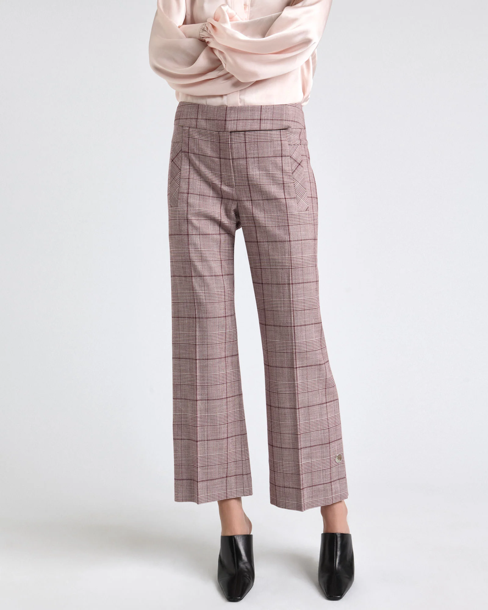 Prince of Wales Check Cropped Cuffed Pant