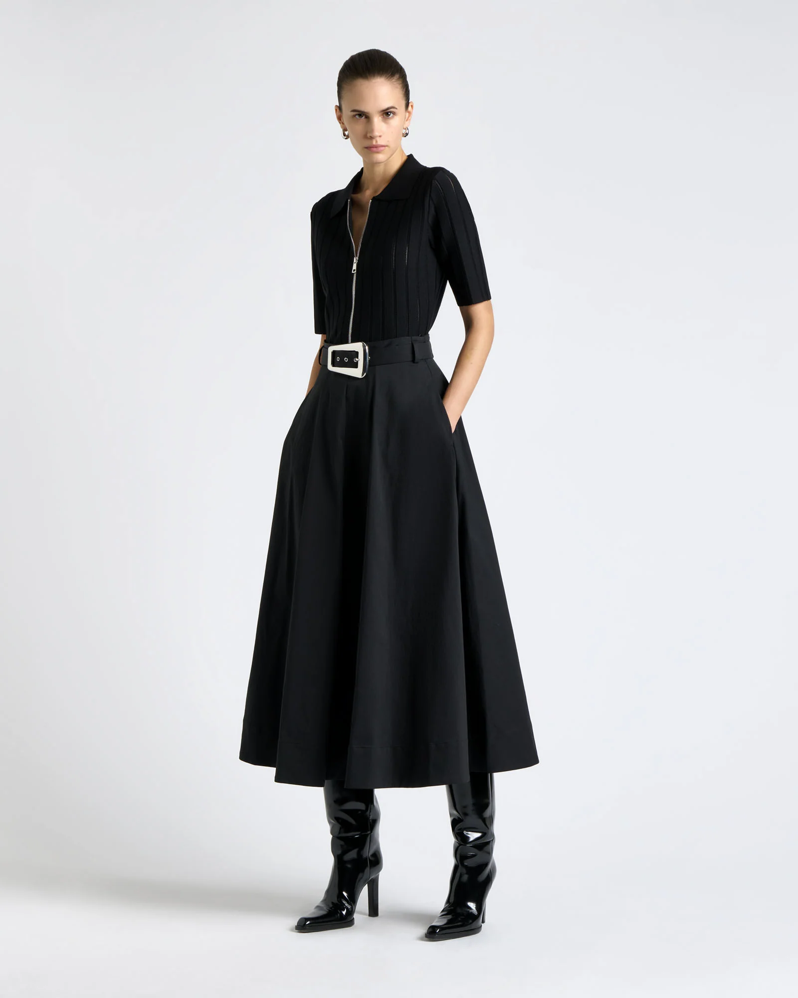 Good Earth Cotton Midi Circle Skirt