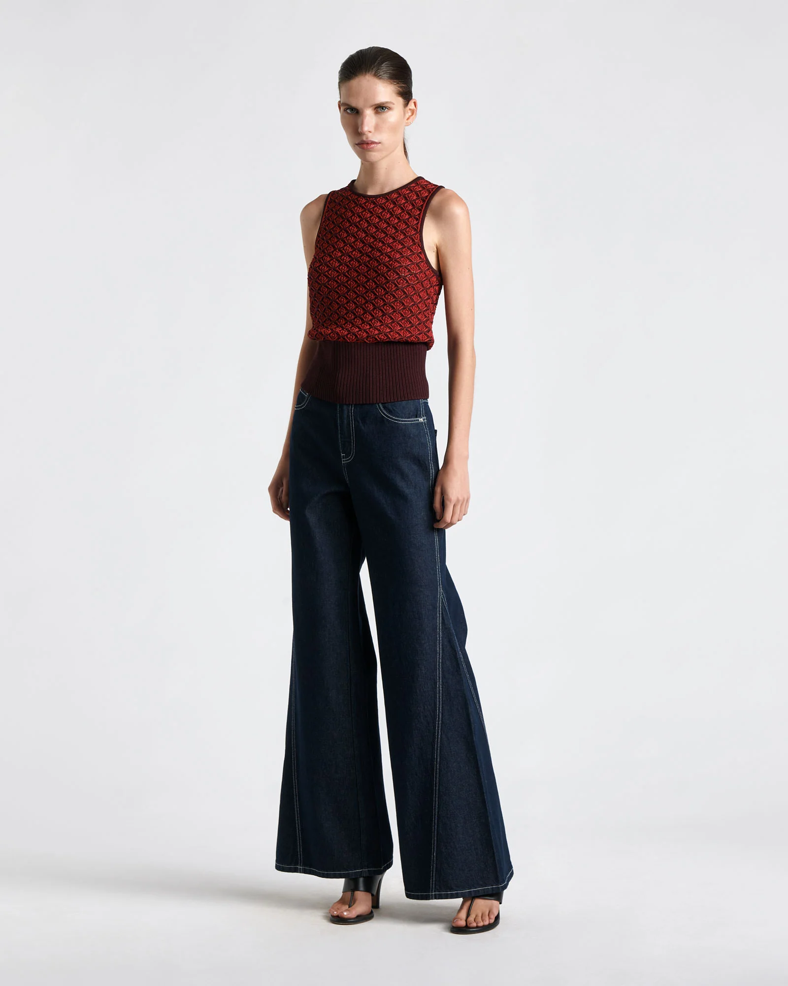 Diamond Pattern Knit Tank