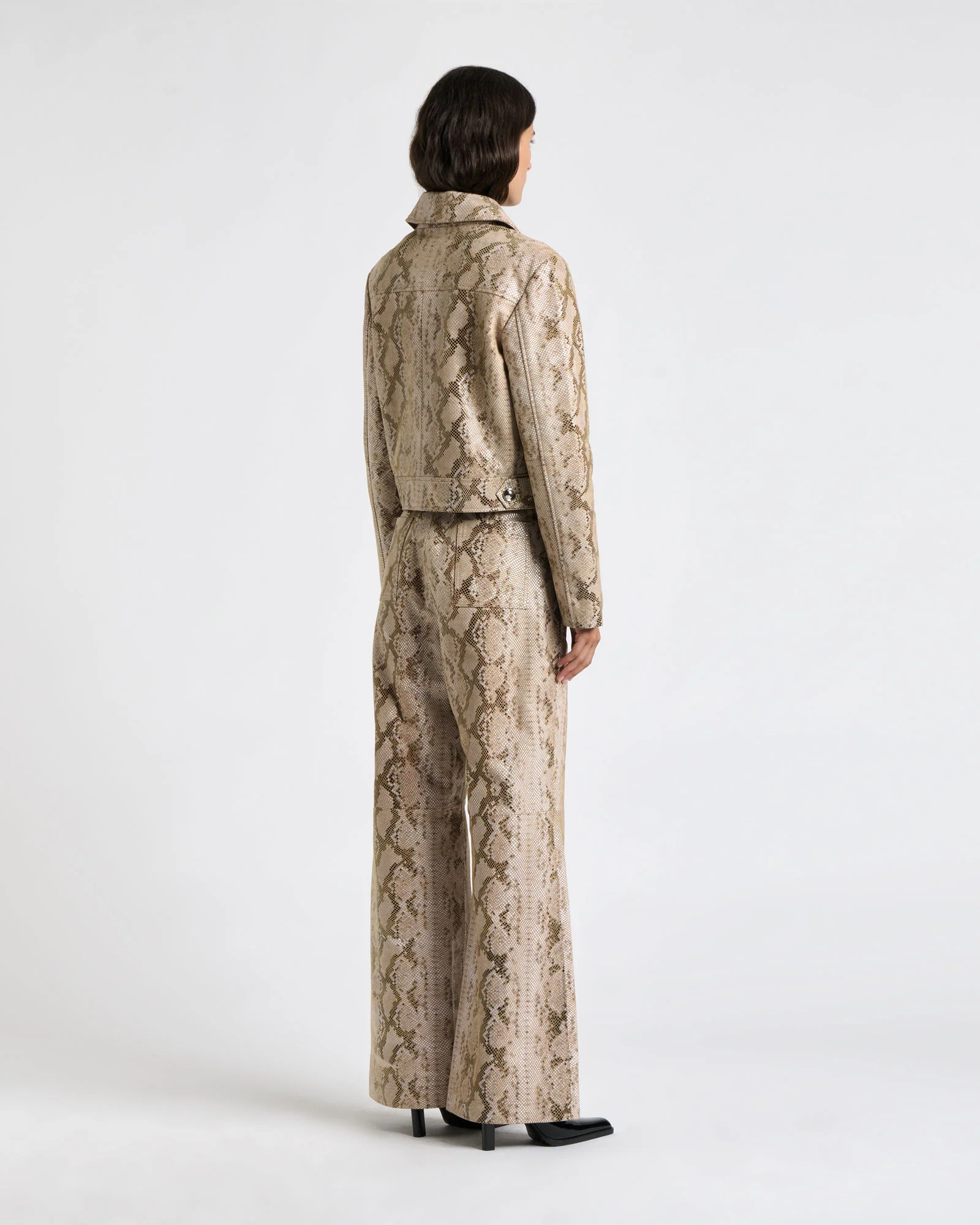 Snake Embossed Patent Leather Jacket