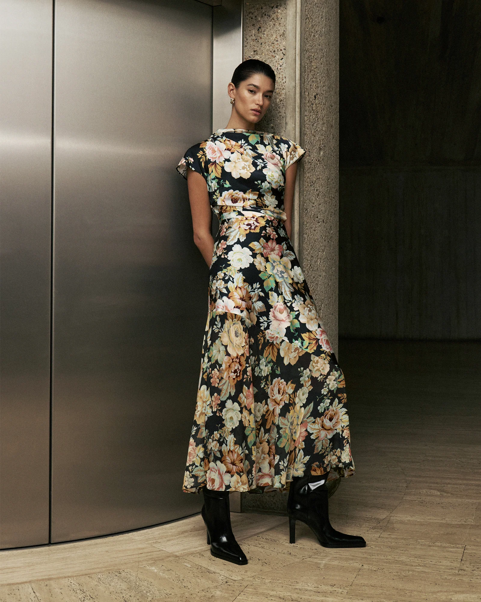 Ophelia Floral Midi Dress