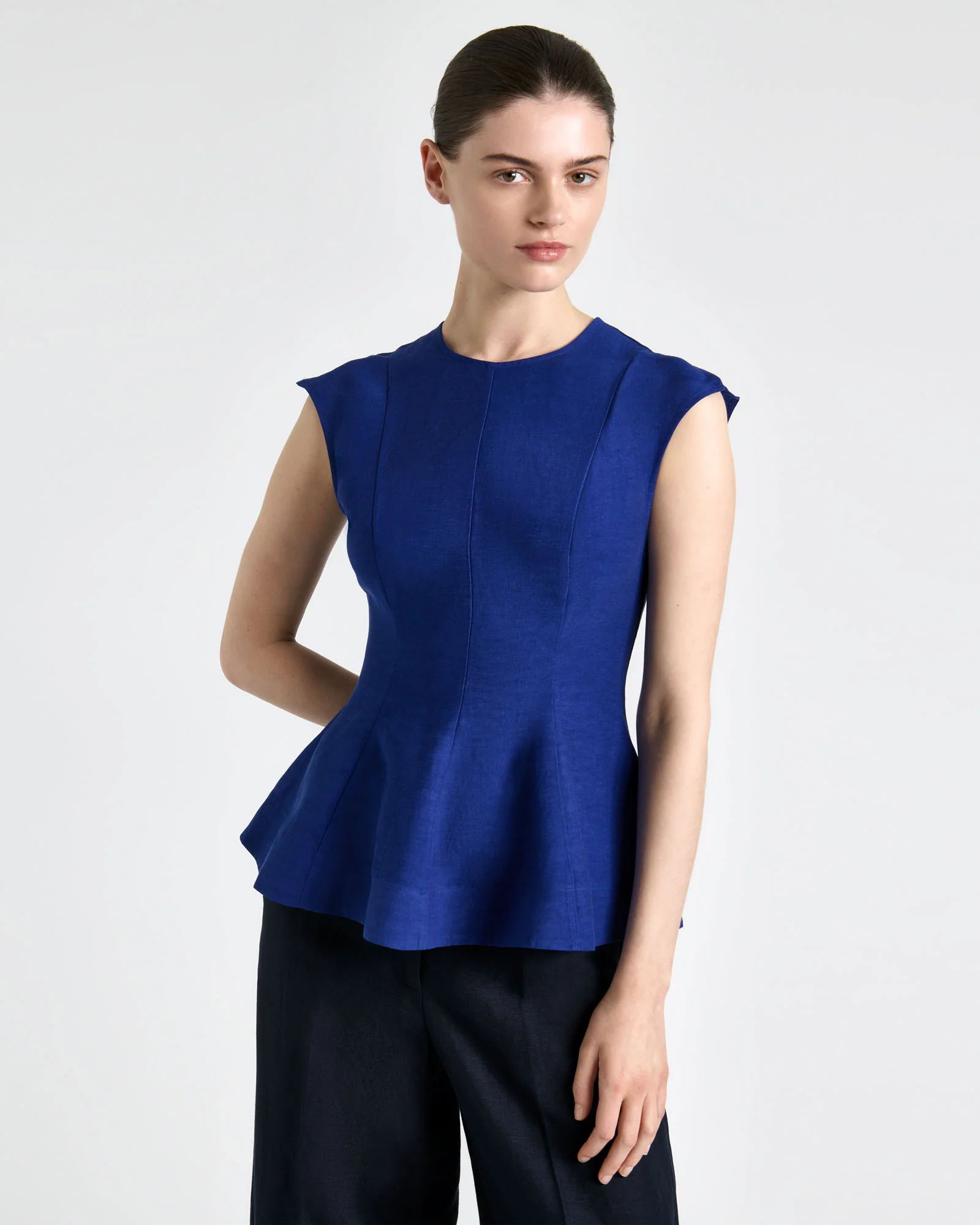 Sapphire Viscose Blend Peplum Top