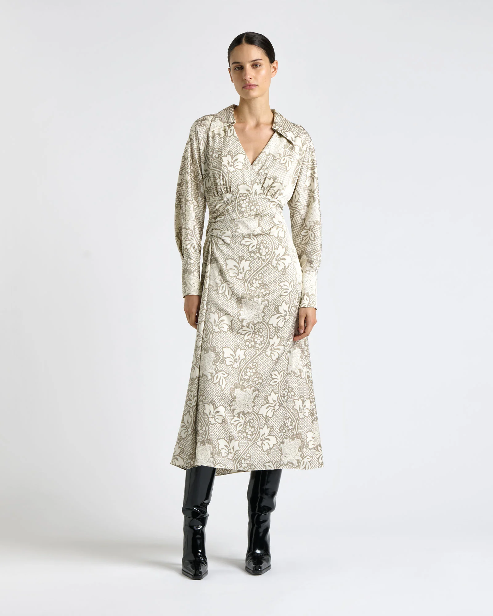 Lattice Chintz Floral Midi Dress