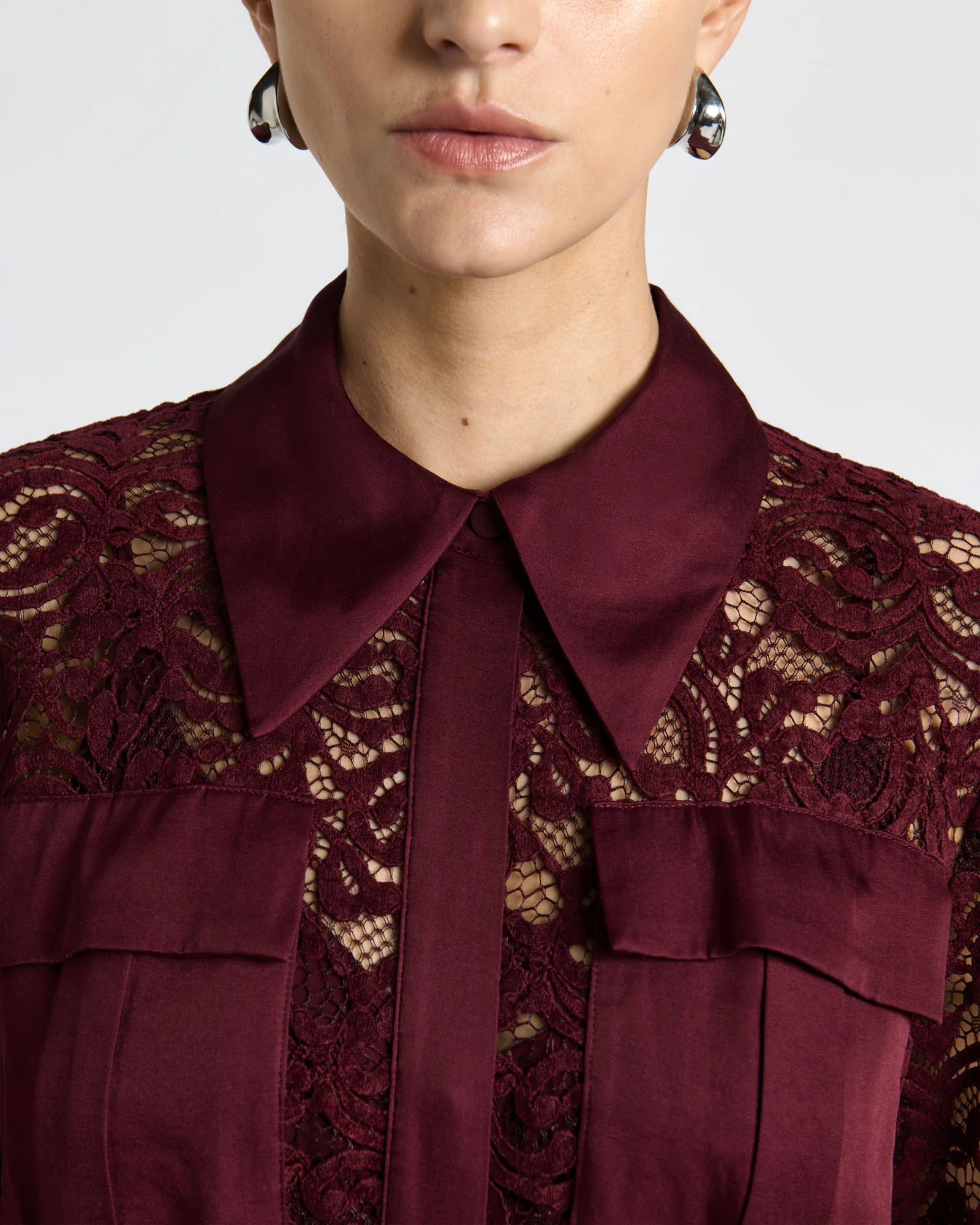 European Flocked Lace Jumpsuit