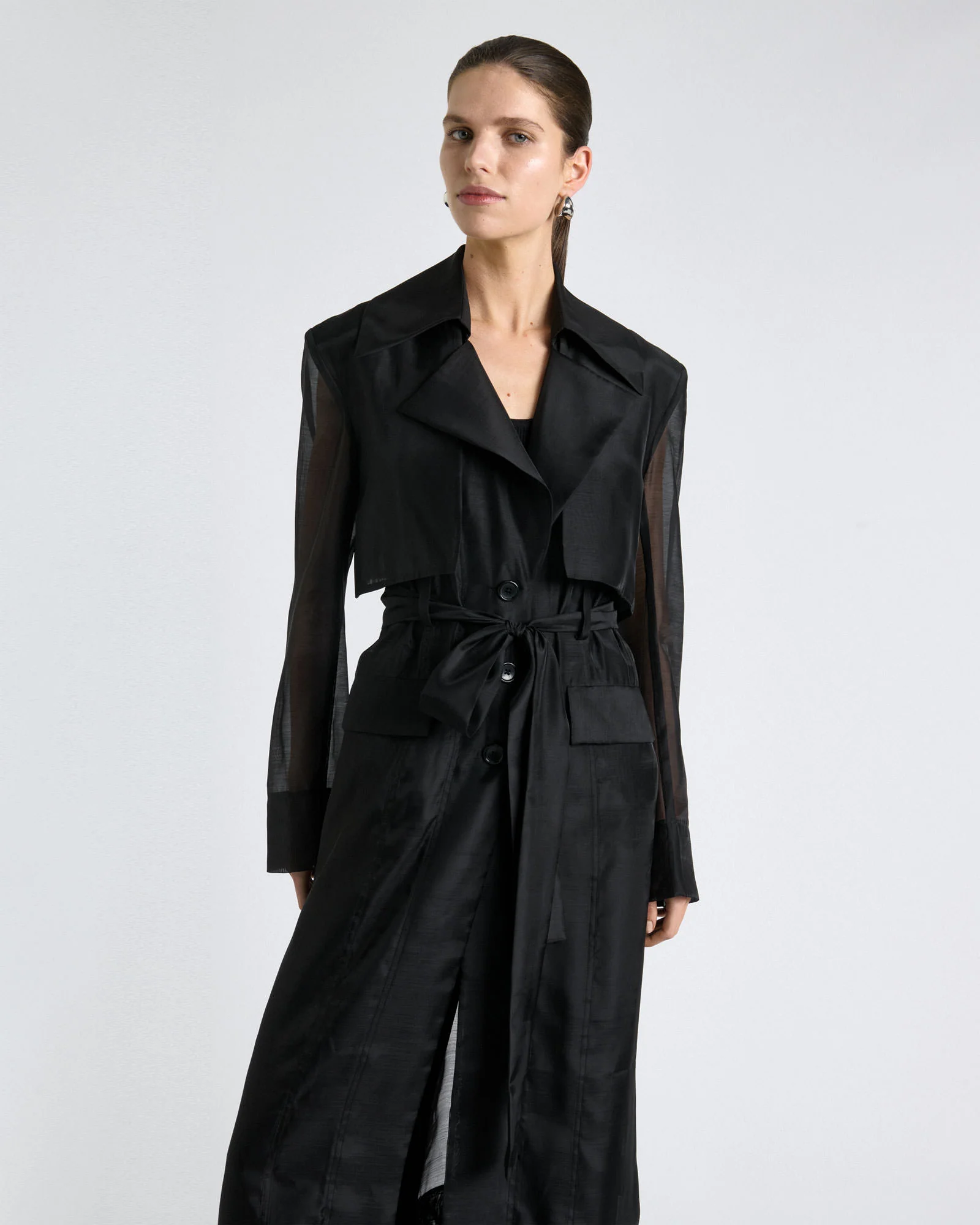 Sheer Organza Trench