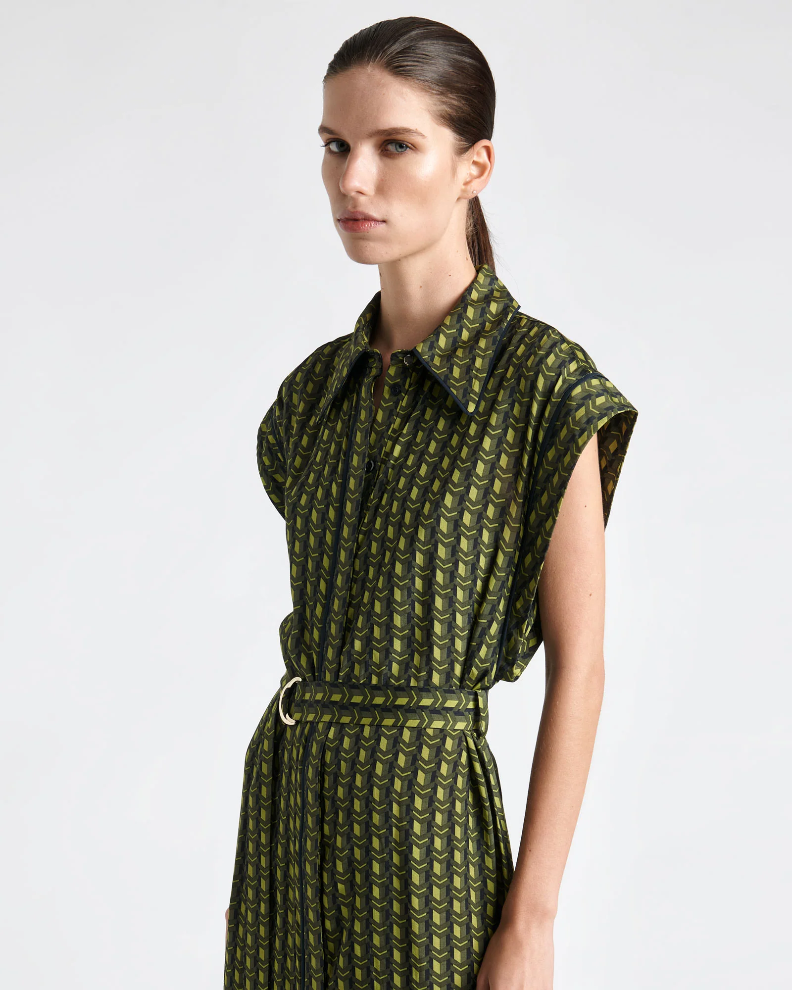 Mosaic Geo Twill Shirtdress
