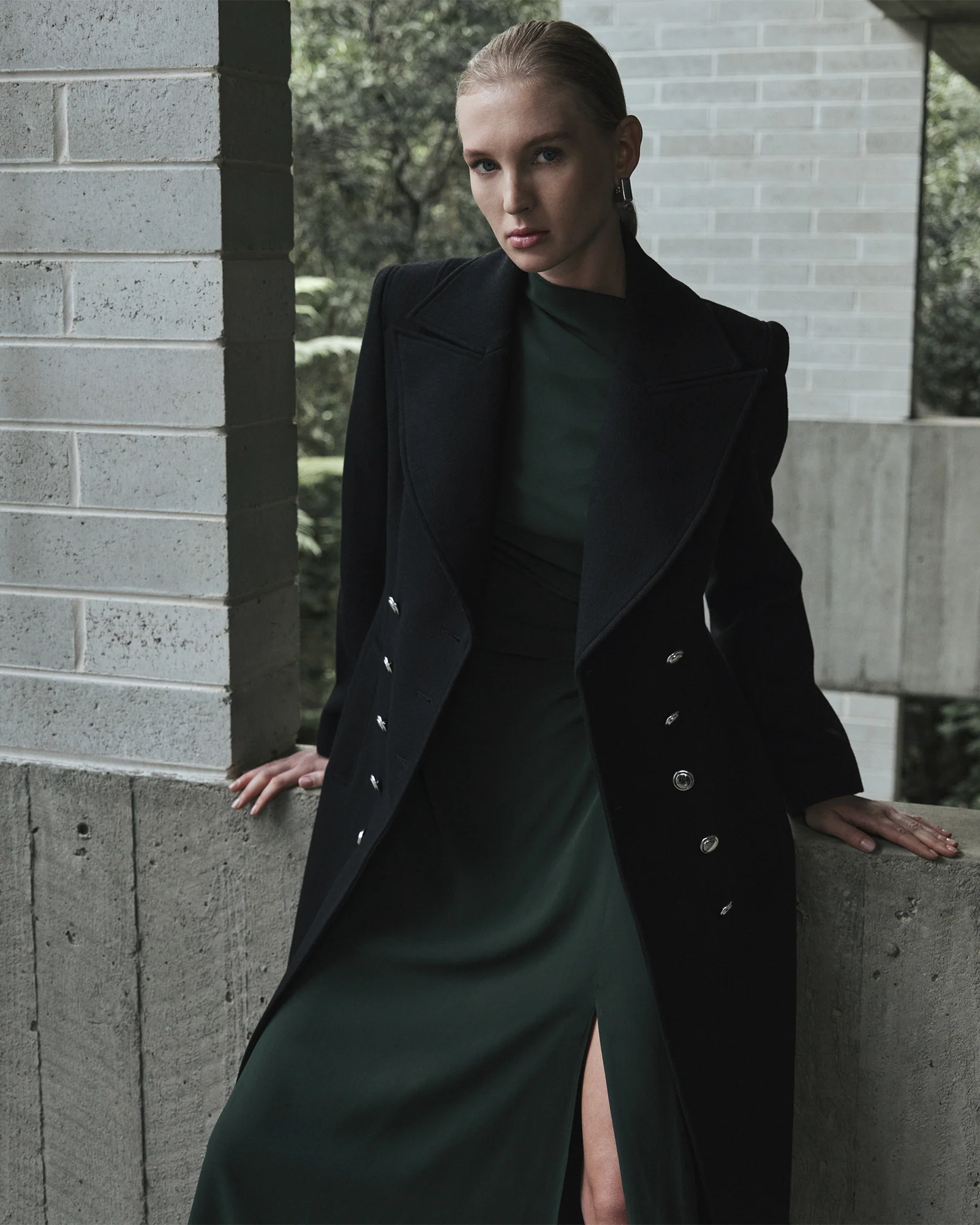 Italian Wool Military Hourglass Coat