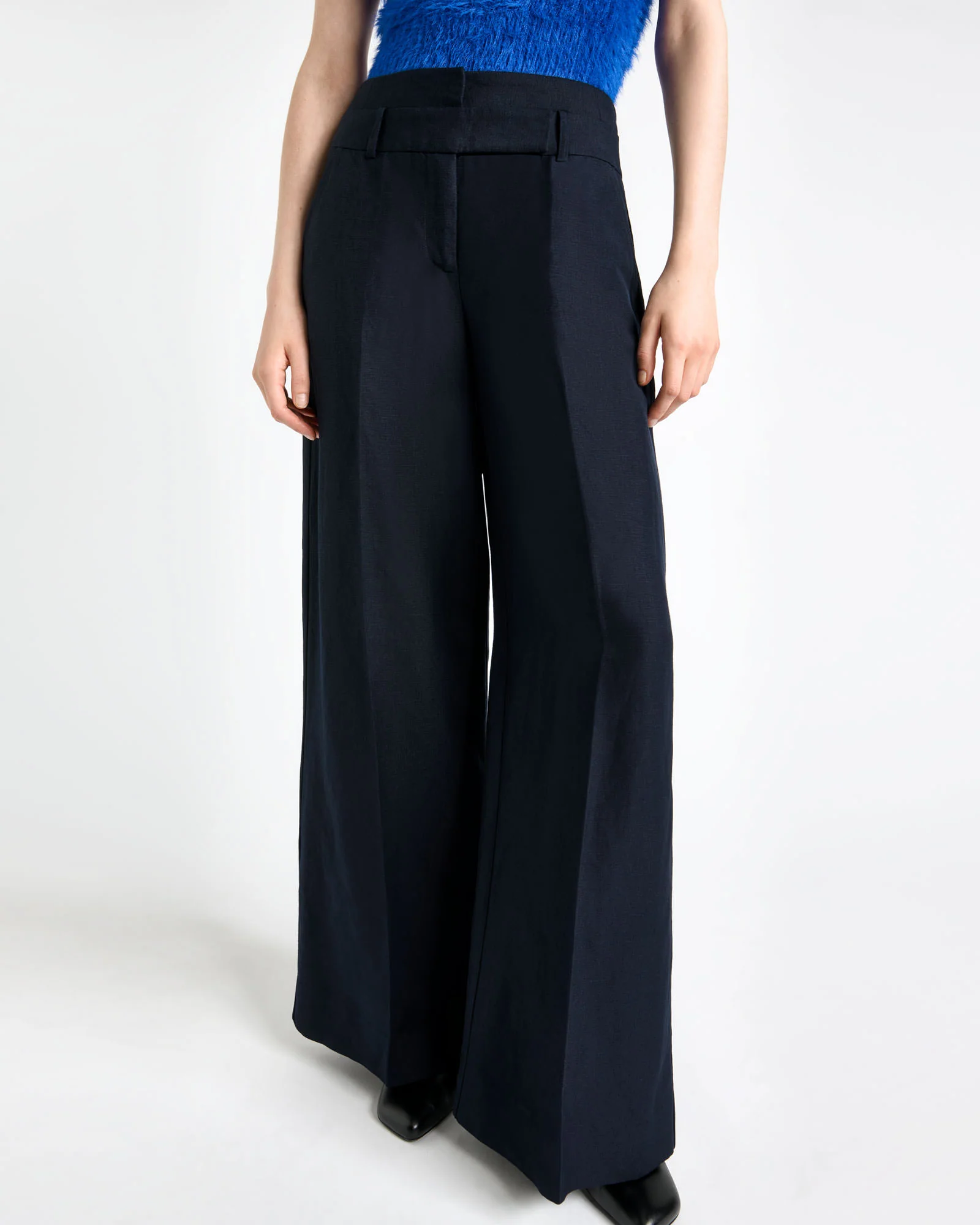 Linen Rayon Wide Leg Pant