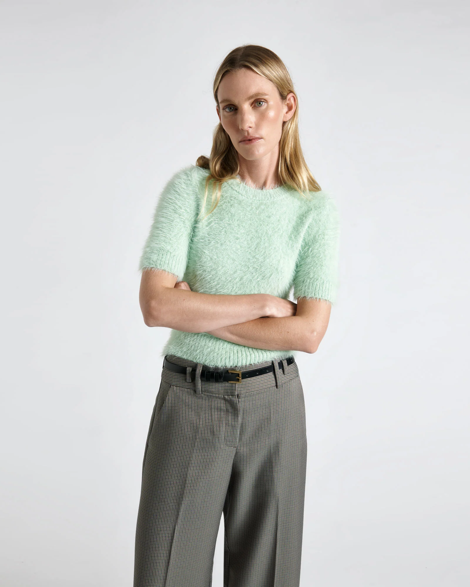 Fluffy Short Sleeve Knit